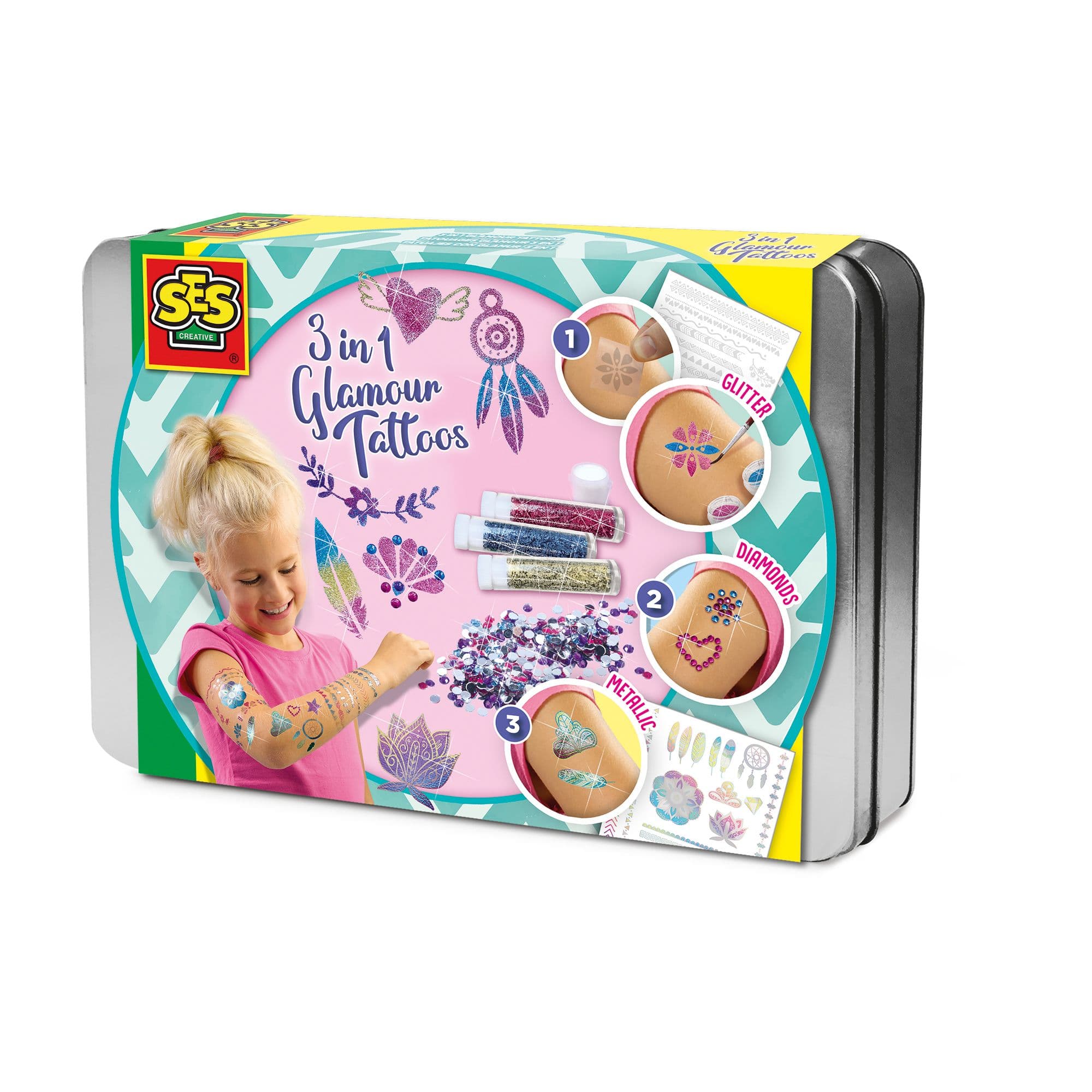 3 1 Glamour Temporary Tattoos Set