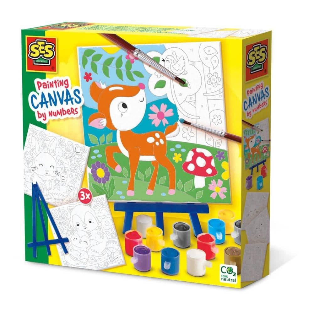 Forest Animals Canvas Painting Numbers Set