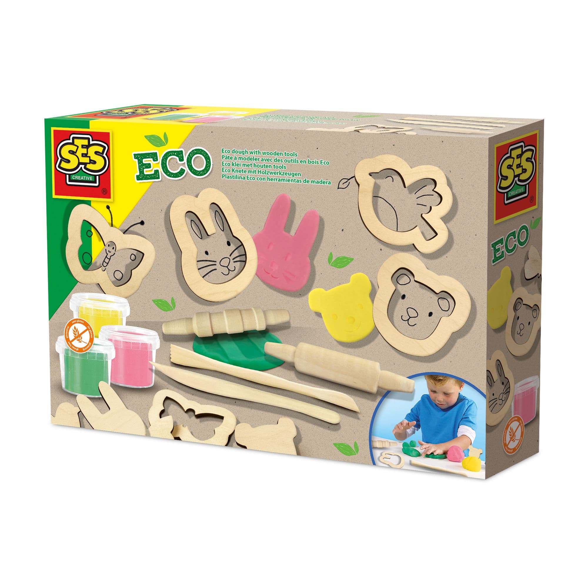 Eco Dough Wooden Tools Set