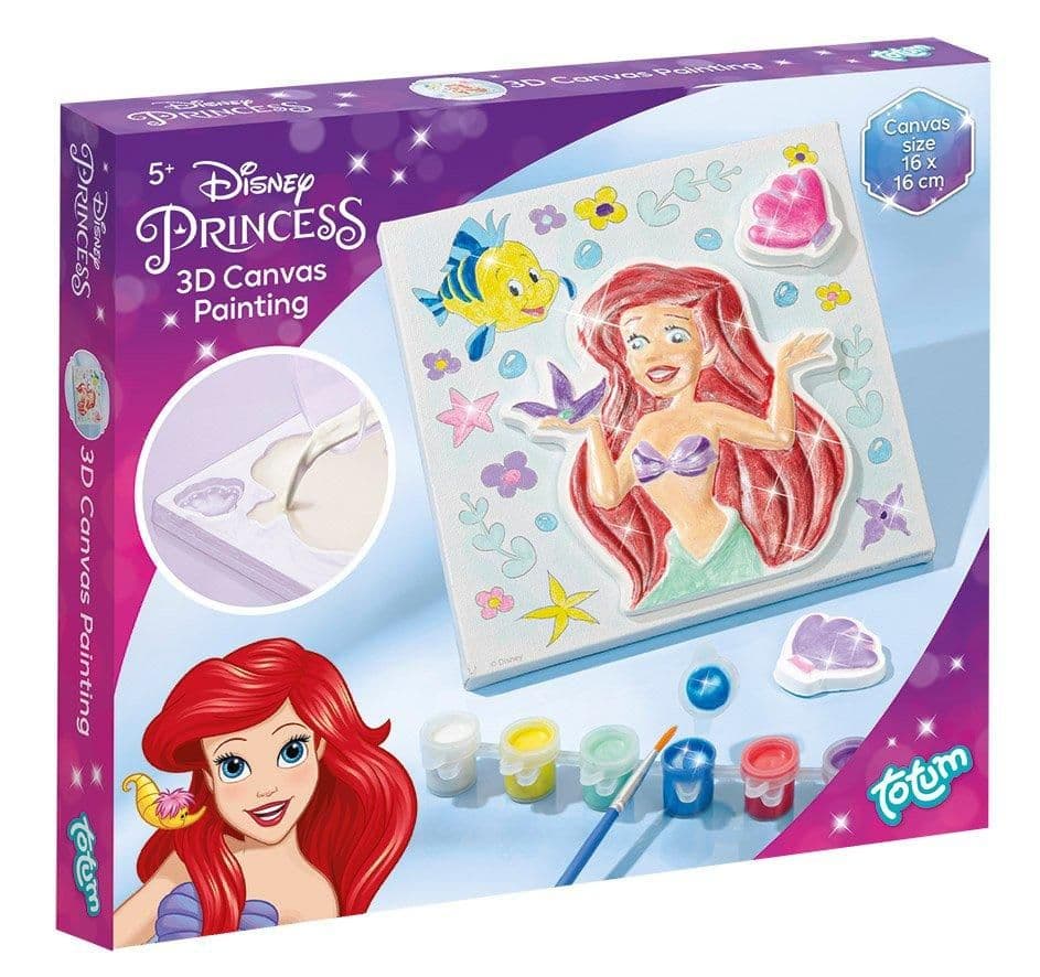 Disney Princess decorating canvas with plaster figures