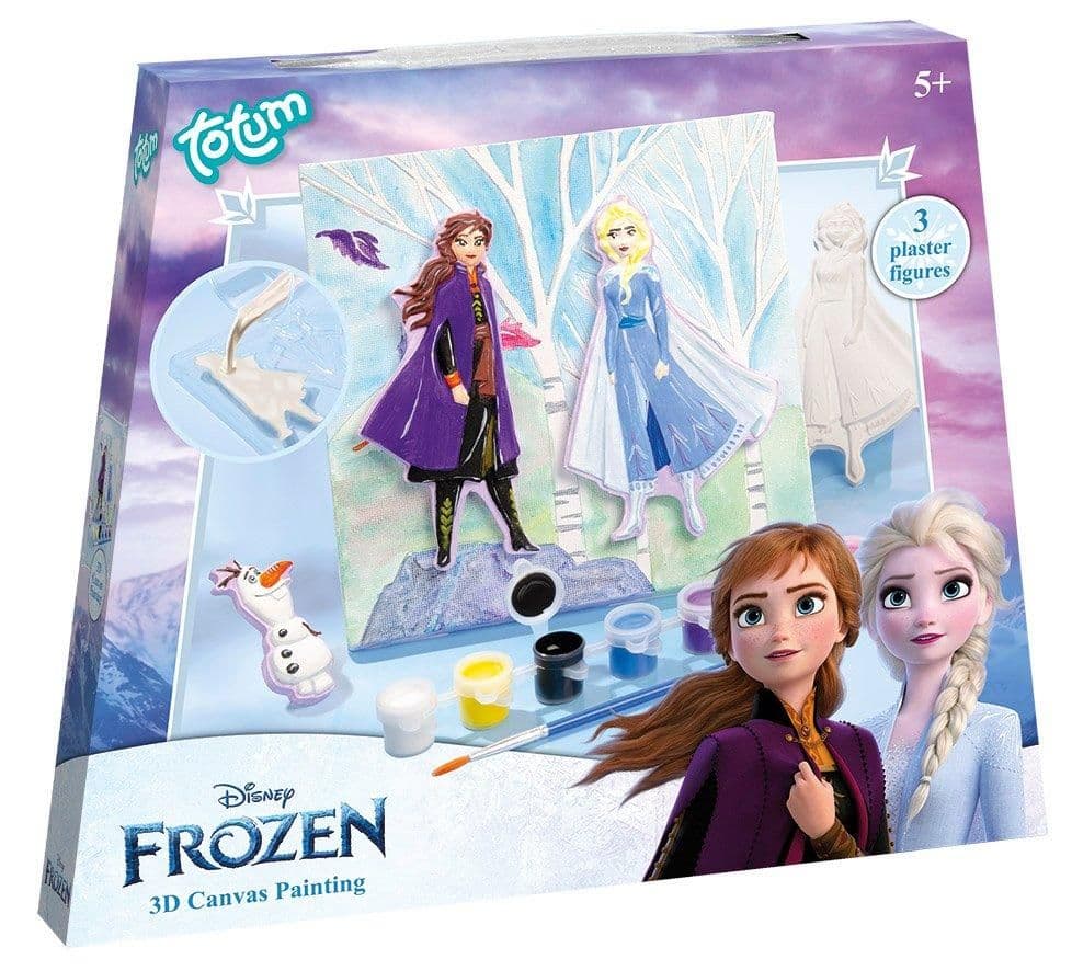 Disney Frozen decorating canvas with plaster figures