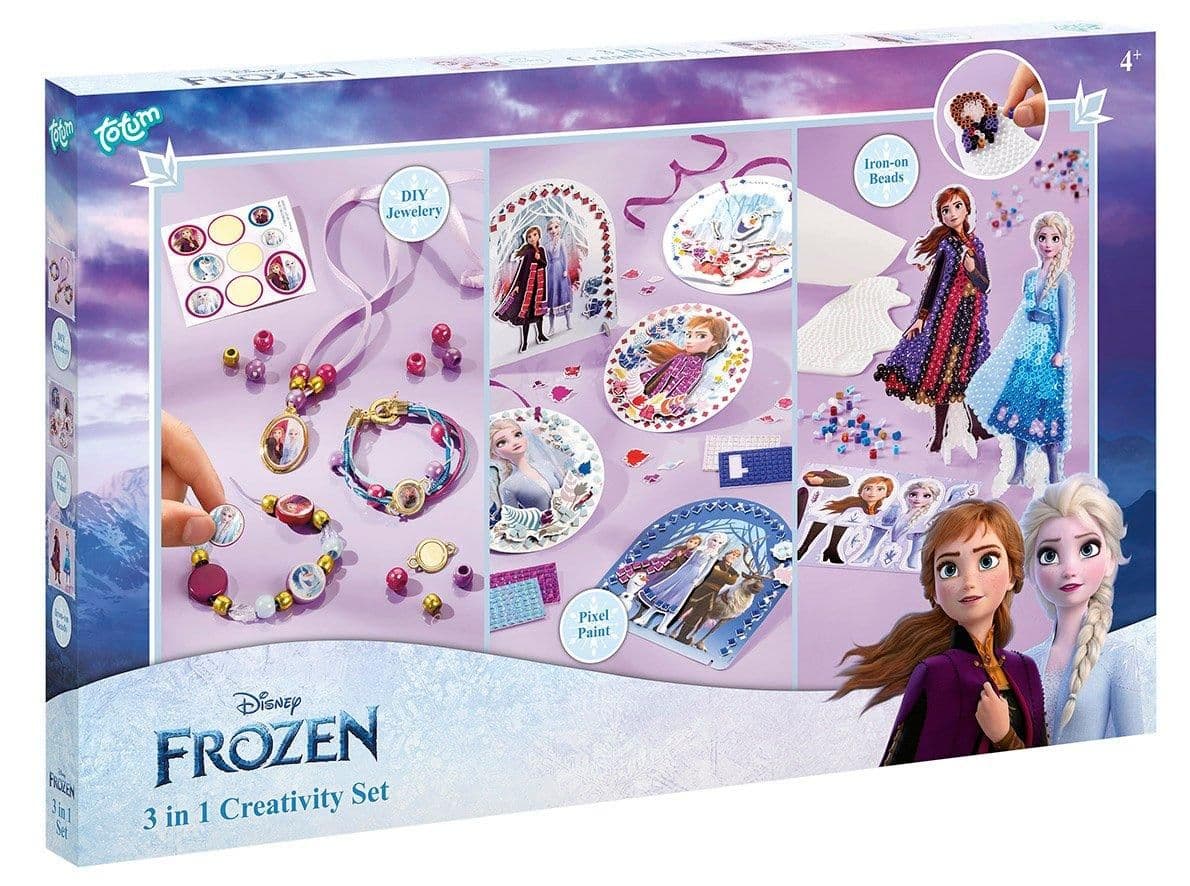 Disney Frozen 3 in 1 Jewellery, Iron on Beads and Pixel Paint