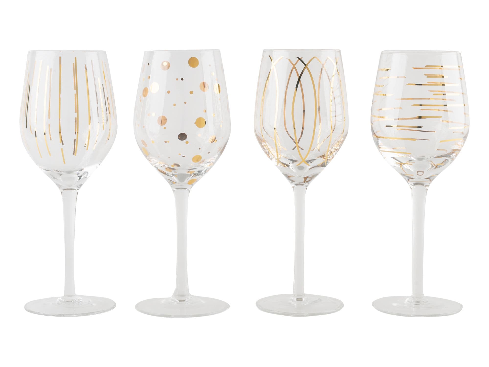 Cheers Metallic Gold Glasses Set 4 Dishwasher Safe