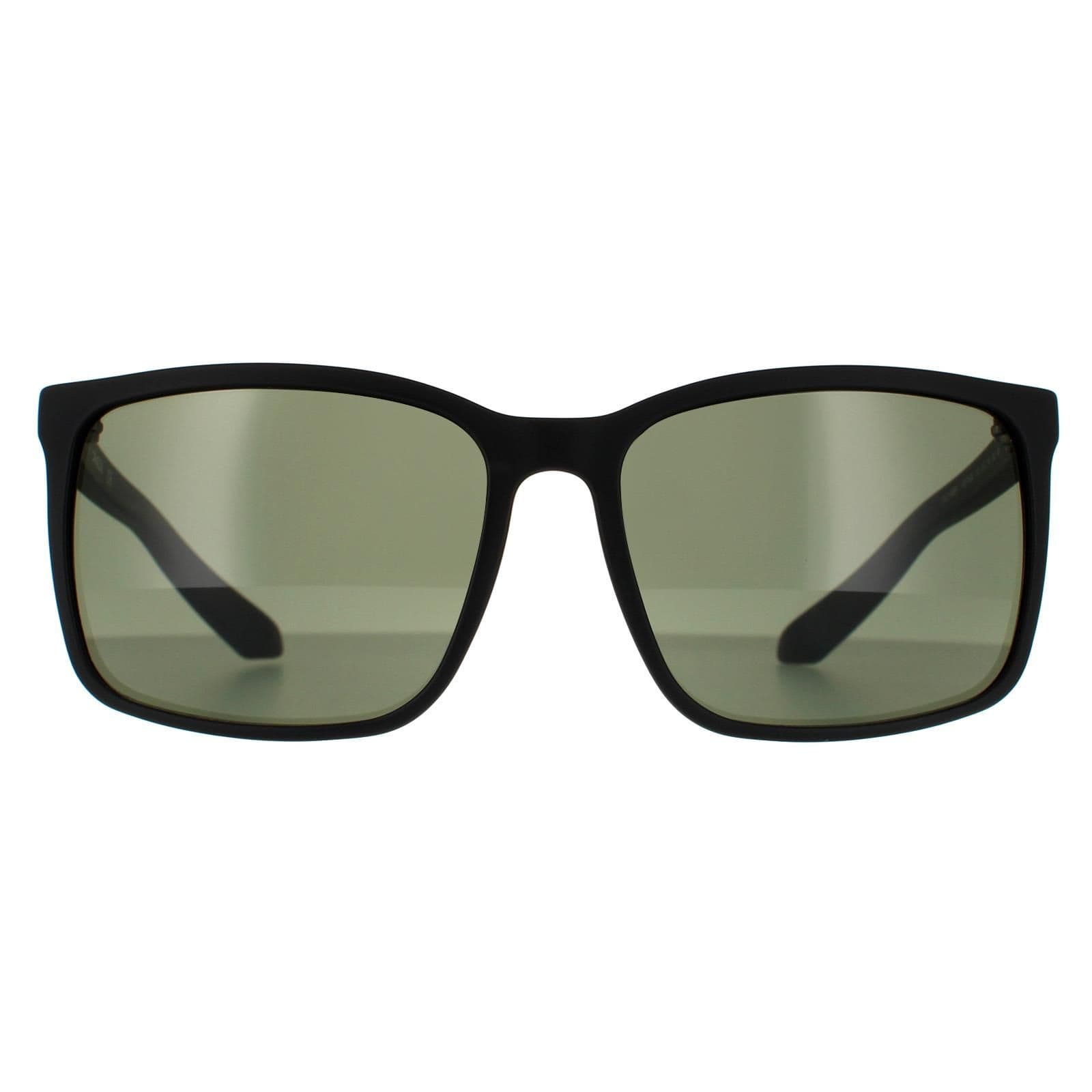 Square Matte Black G15 Green Sunglasses