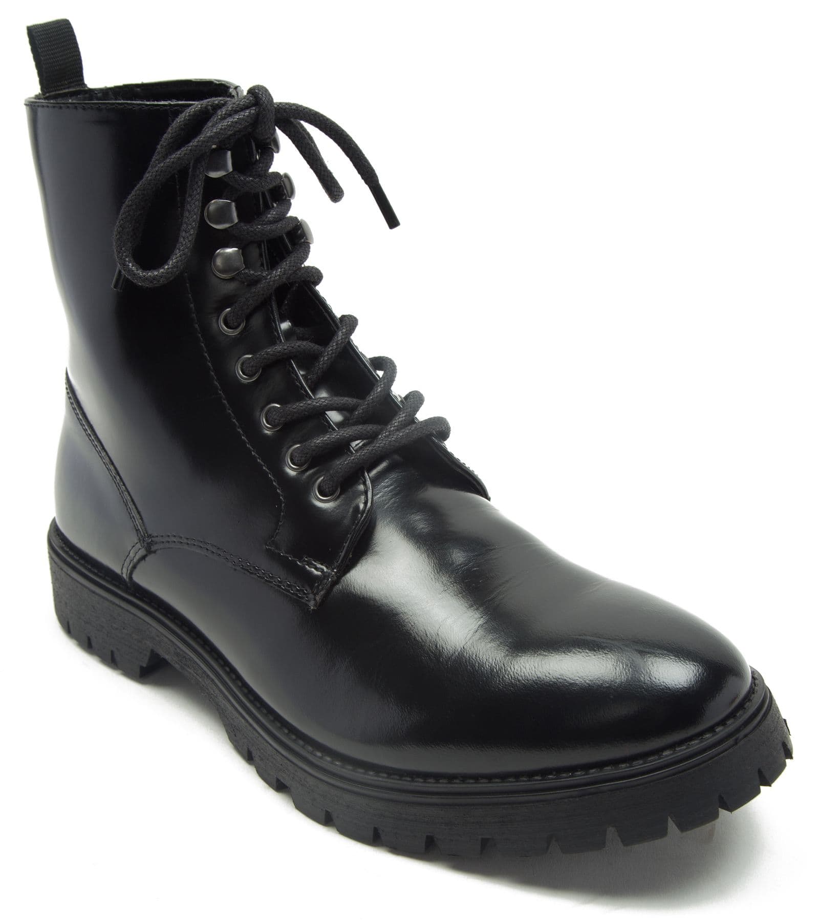Lander Lace up Glossy Leather Boots