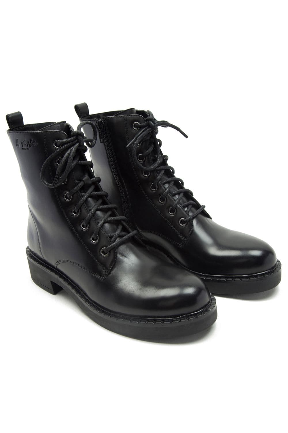 Lane Biker Leather Ankle Boots