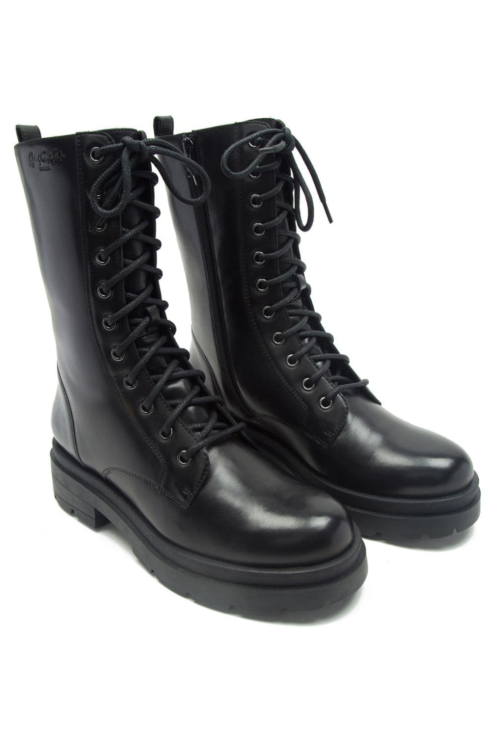 Camden Biker Leather Lace ups High Ankle Boots