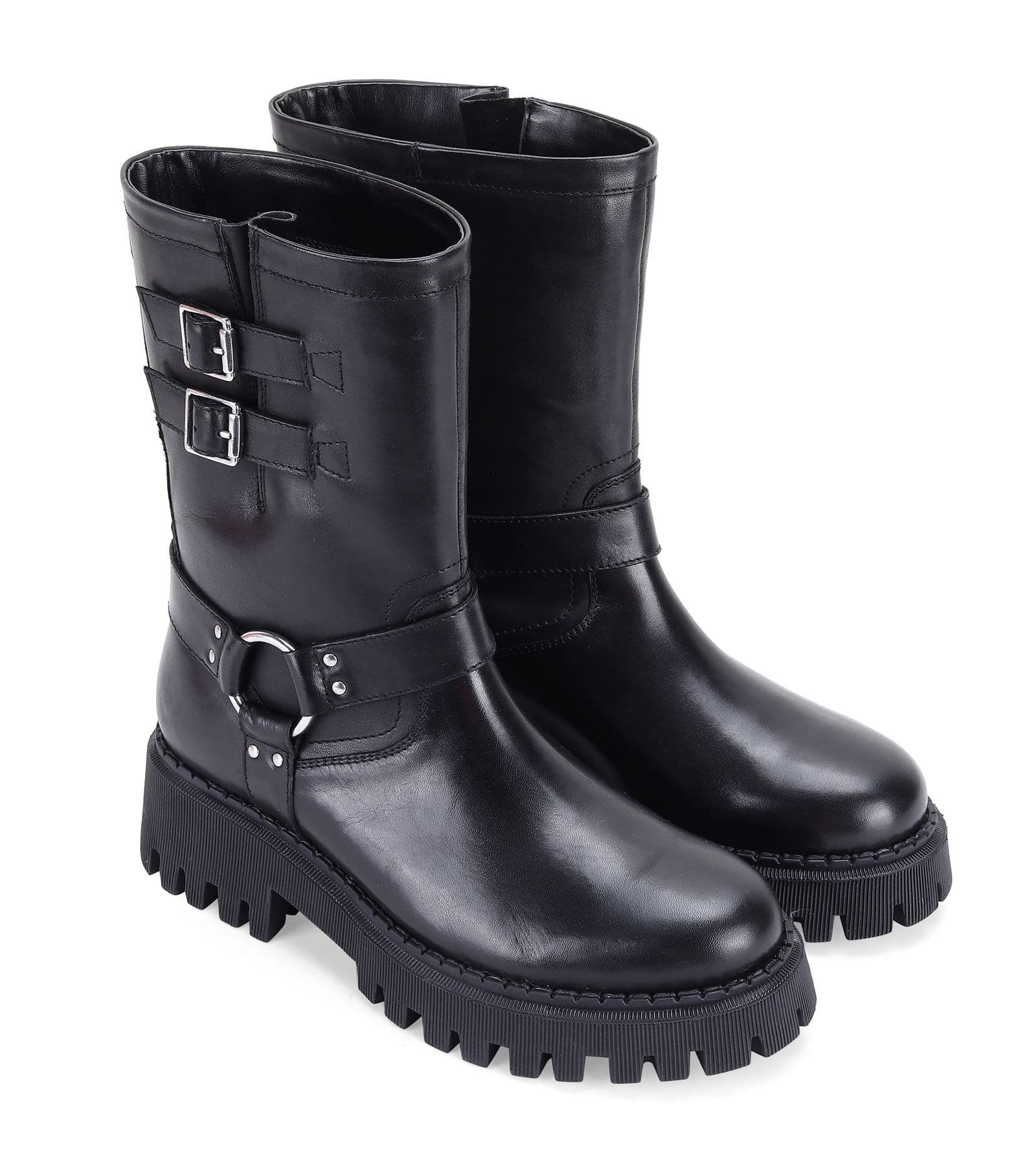 Loxley Heel Leather Mid Calf Boots