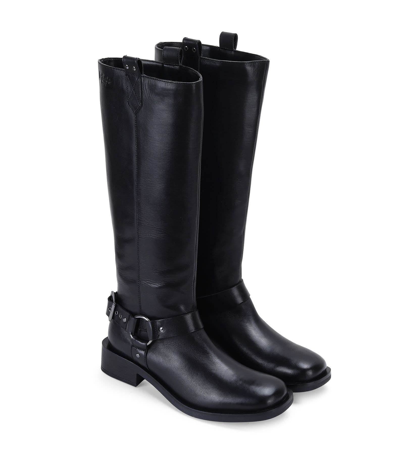 ADDERSTONE Block Heel Knee High Leather Boots