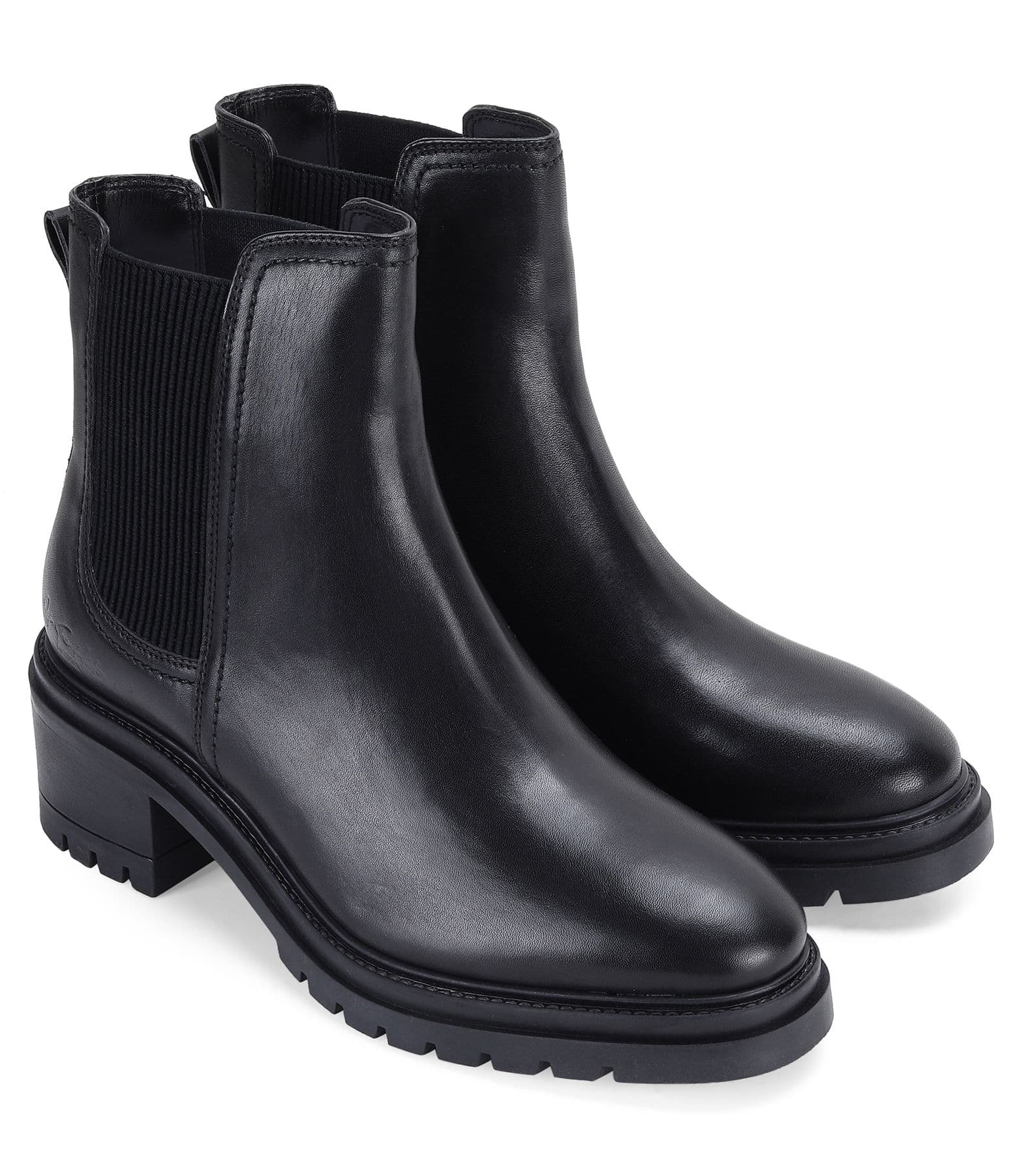 Kington Block Heel High Ankle Leather Chelsea Boots