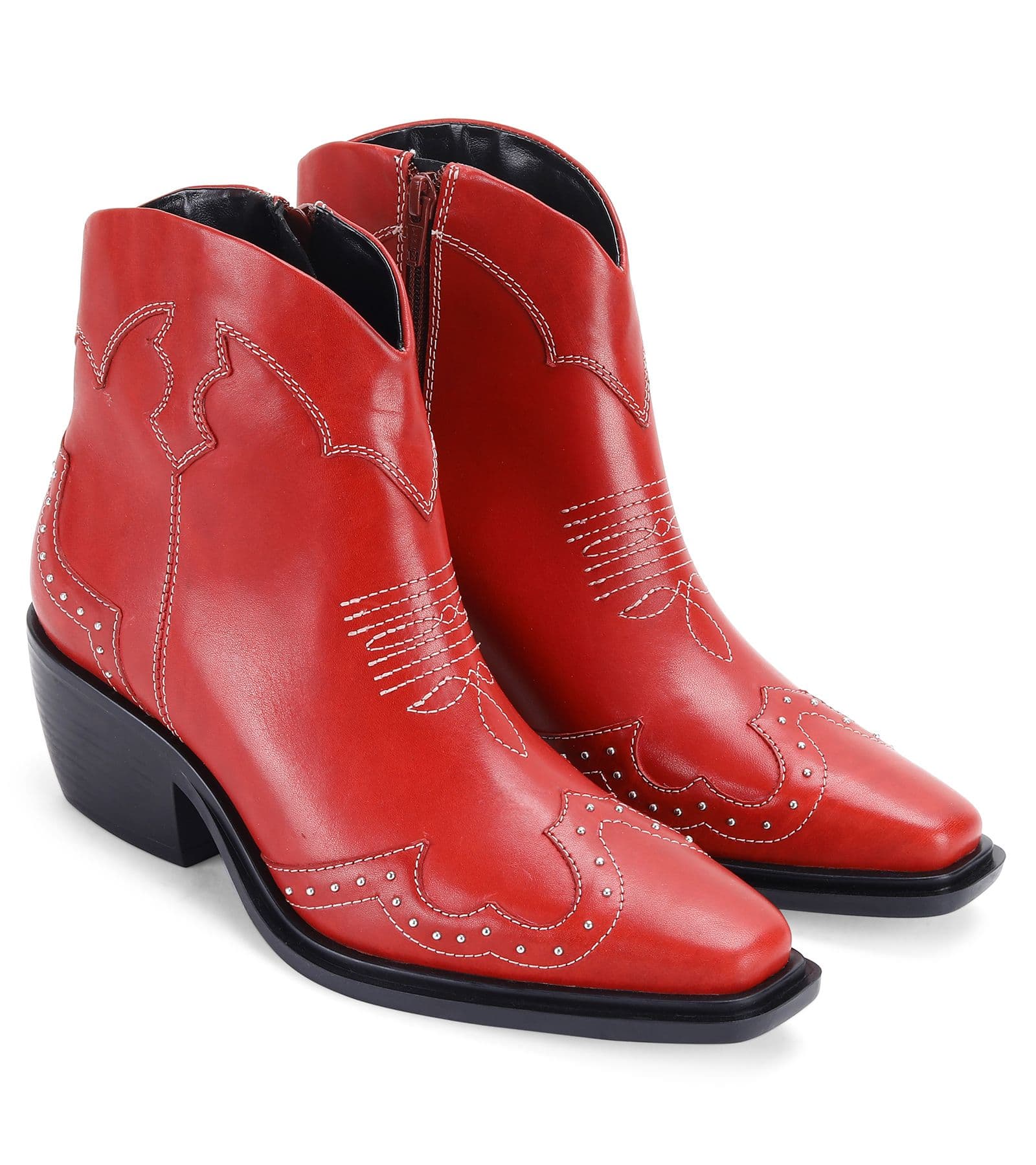 Grange Block Heel High Ankle Leather Boots