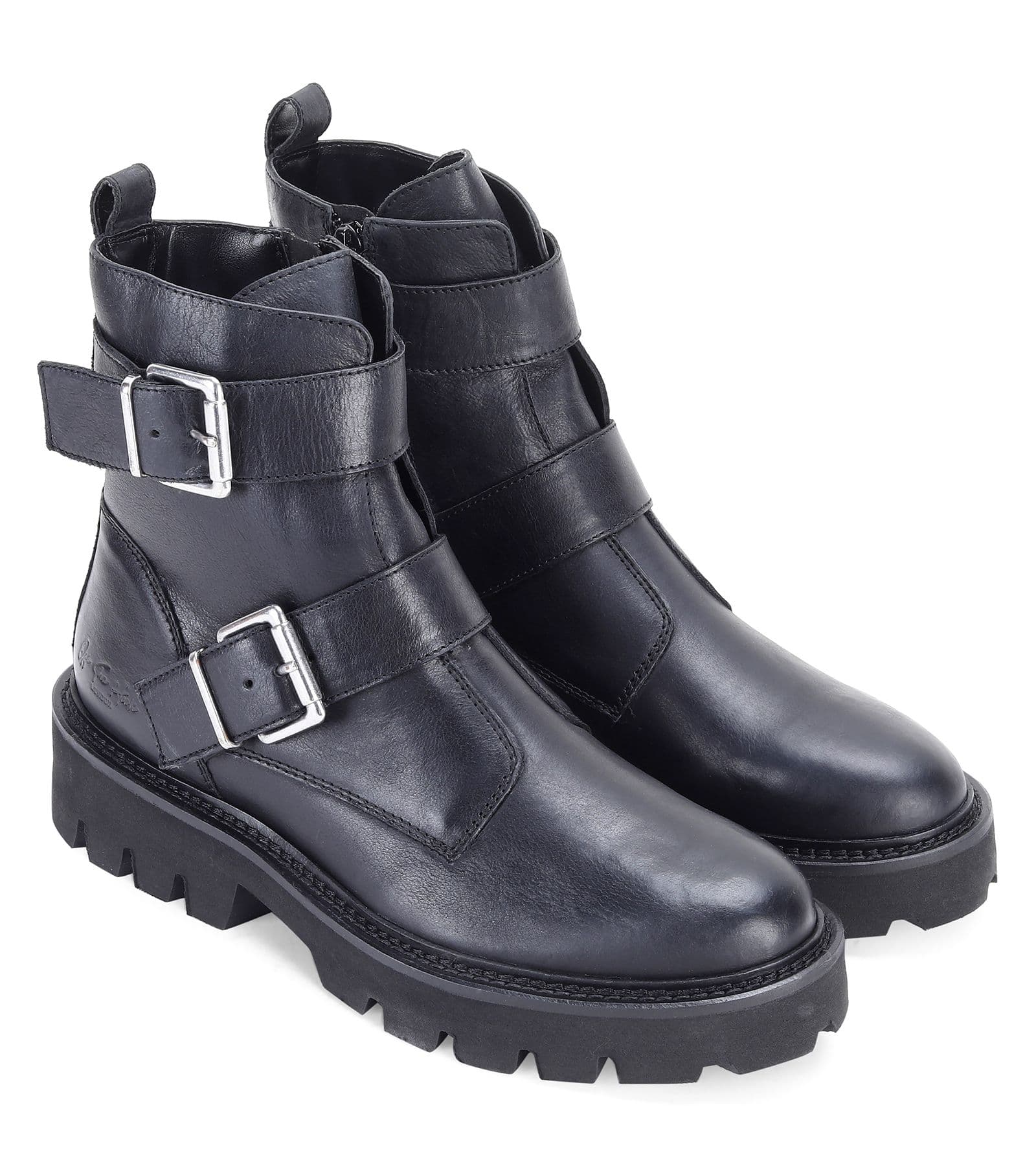 Sutton Heel Side Zip High Ankle Leather Boots