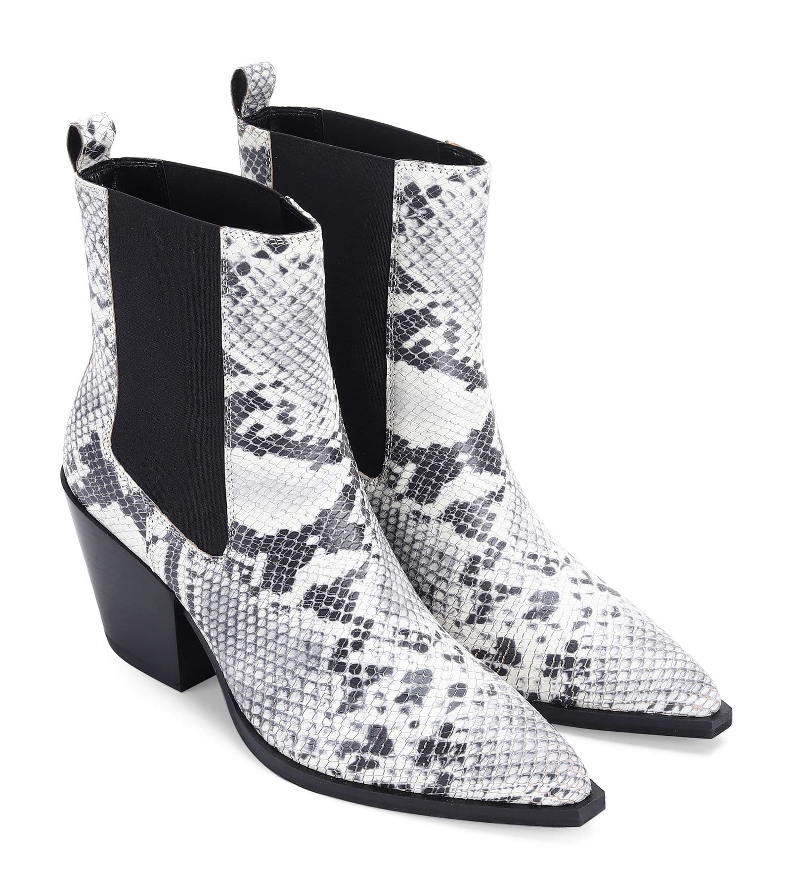 Marlow Block Heel Western Ankle Leather Boots