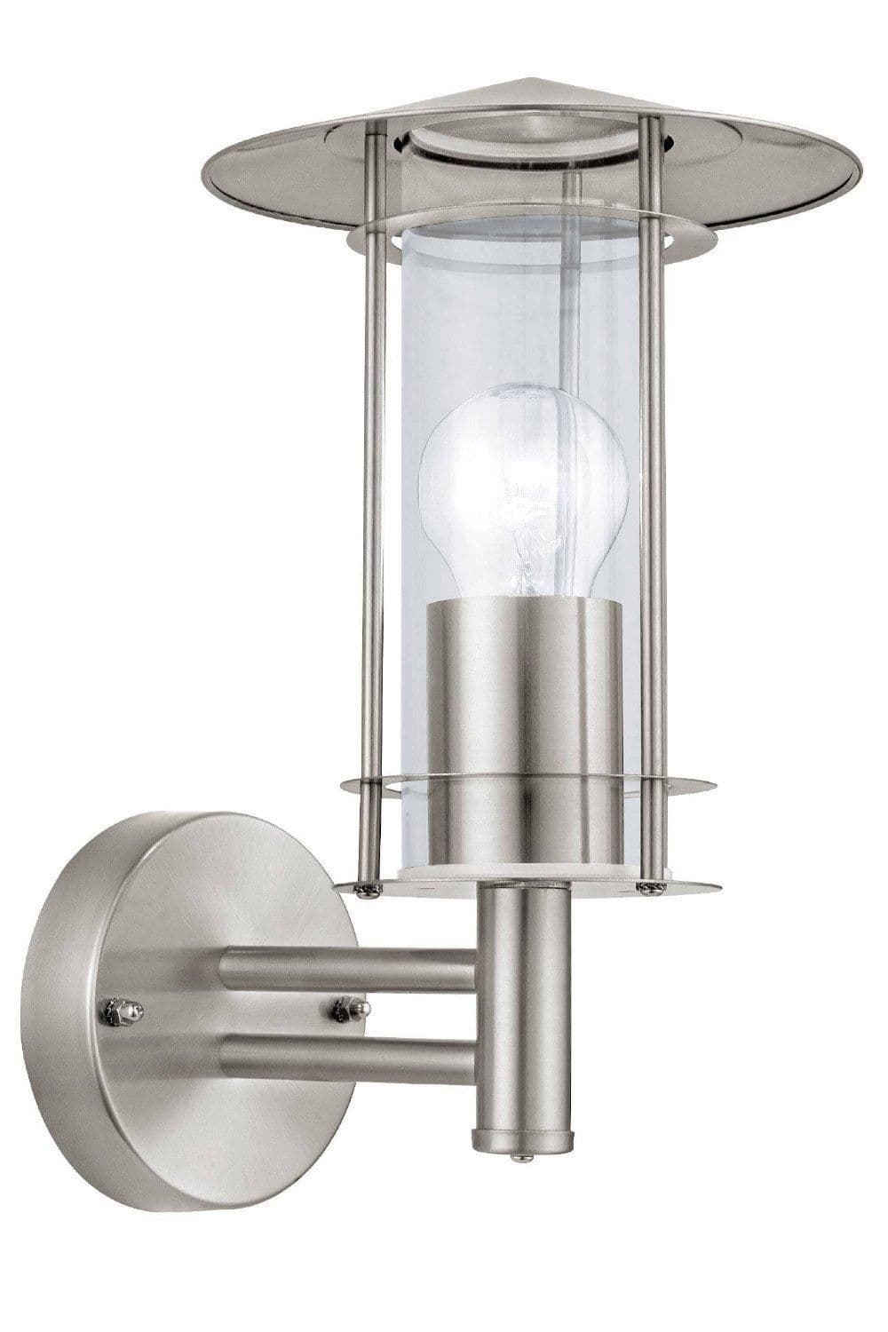 Lisio Stainless Steel Clear Metal Glass IP44 Outdoor Wall Light