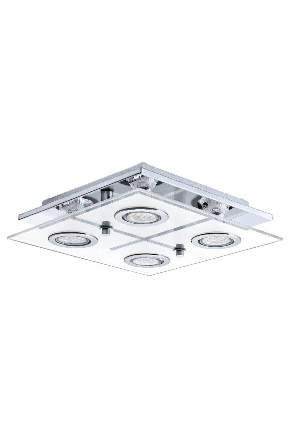 Cabo Metal Glass Ceiling Fitting 4 Light