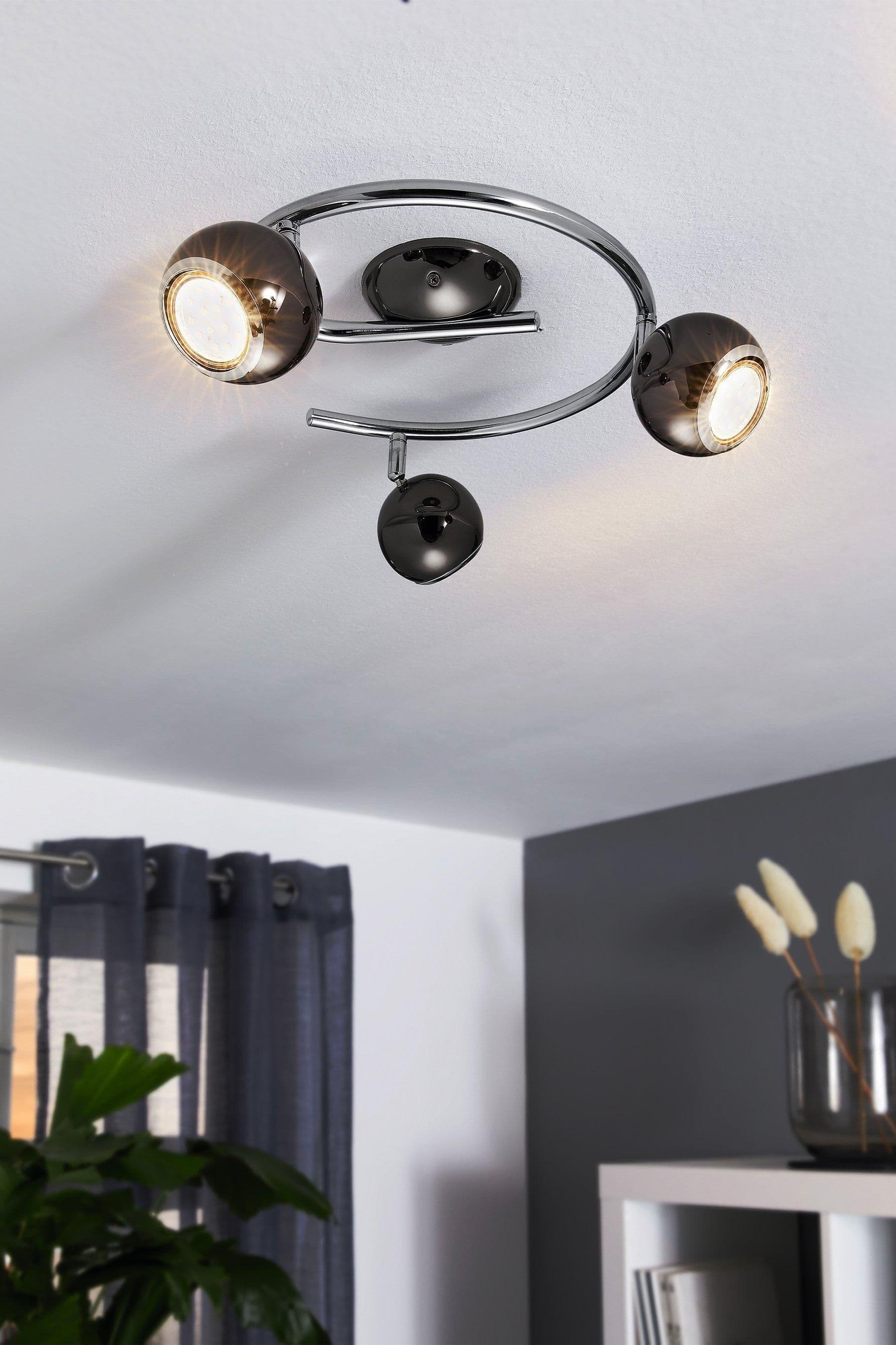 Bimeda LED Nickel Nero Chrome Ceiling Light