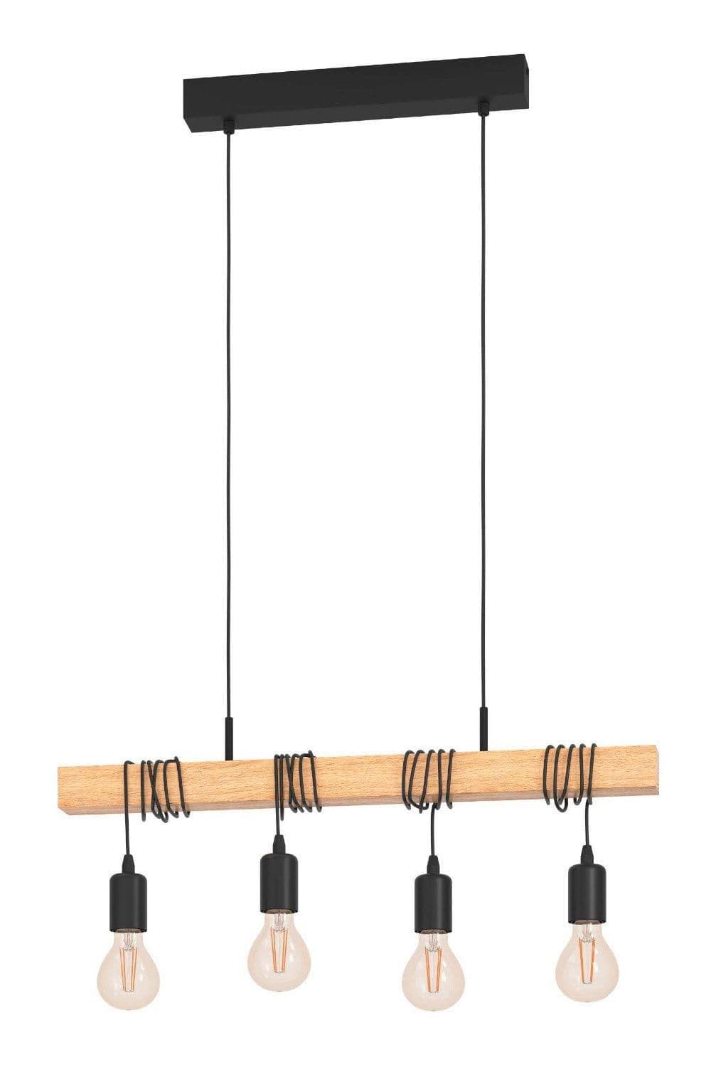 Townshend Wood Metal 4 Light Ceiling Pendant