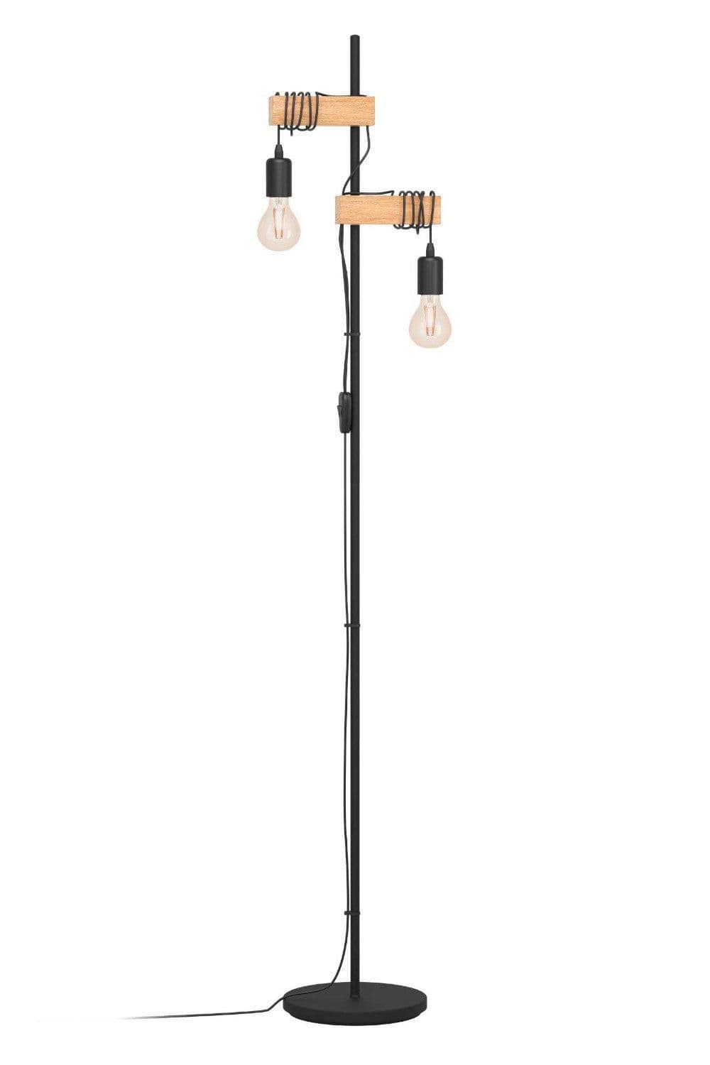 Townshend Metal Wood 2 Light Floor Lamp