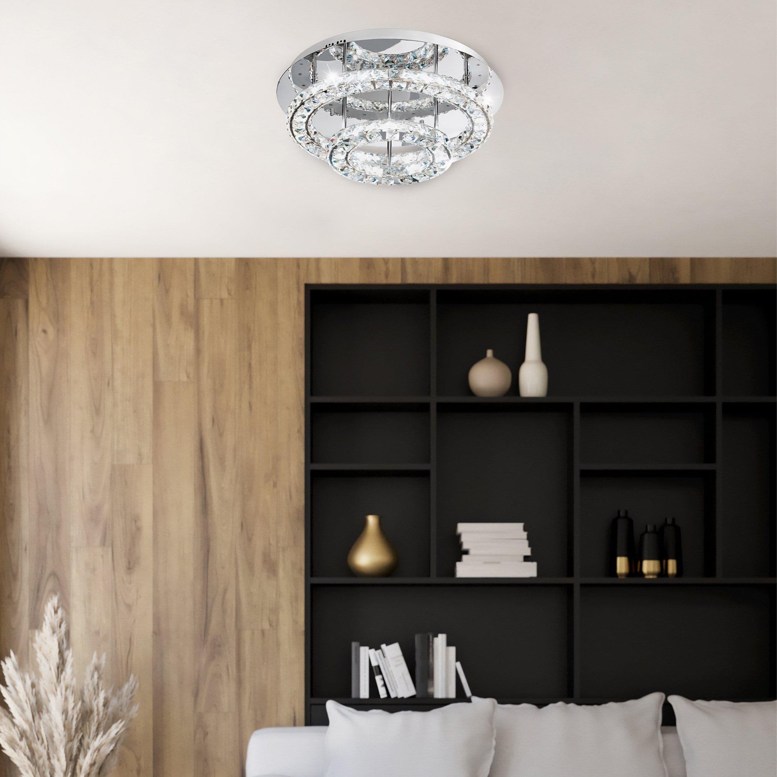 Toneria Chrome Crystal LED Ceiling Light 55cm