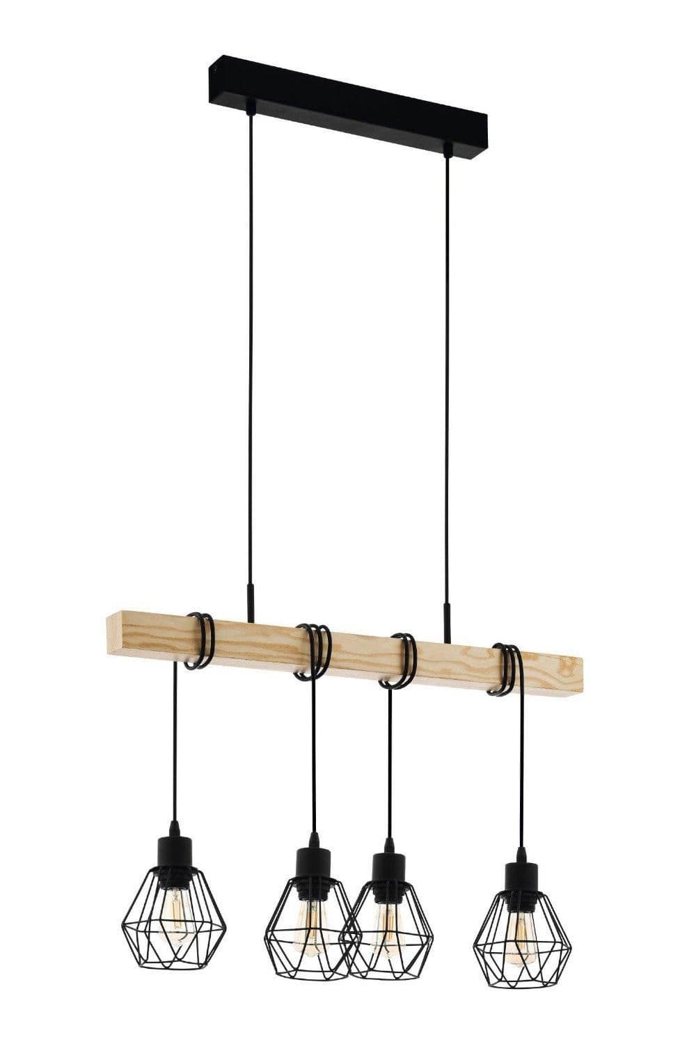 Townshend 5 Metal Wood 4 Light Ceiling Fitting