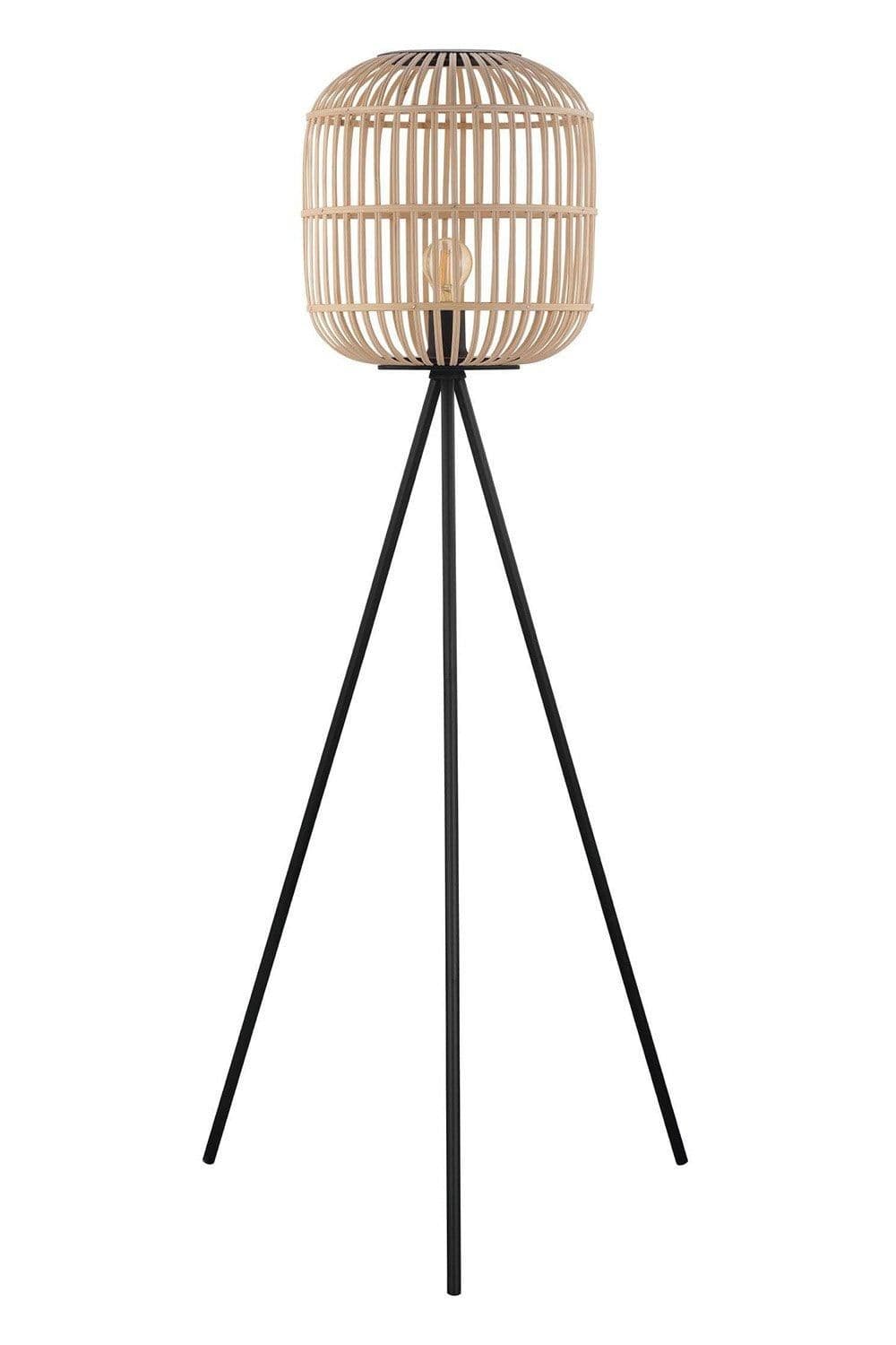 Bordesley Steel Bamboo Floor Lamp
