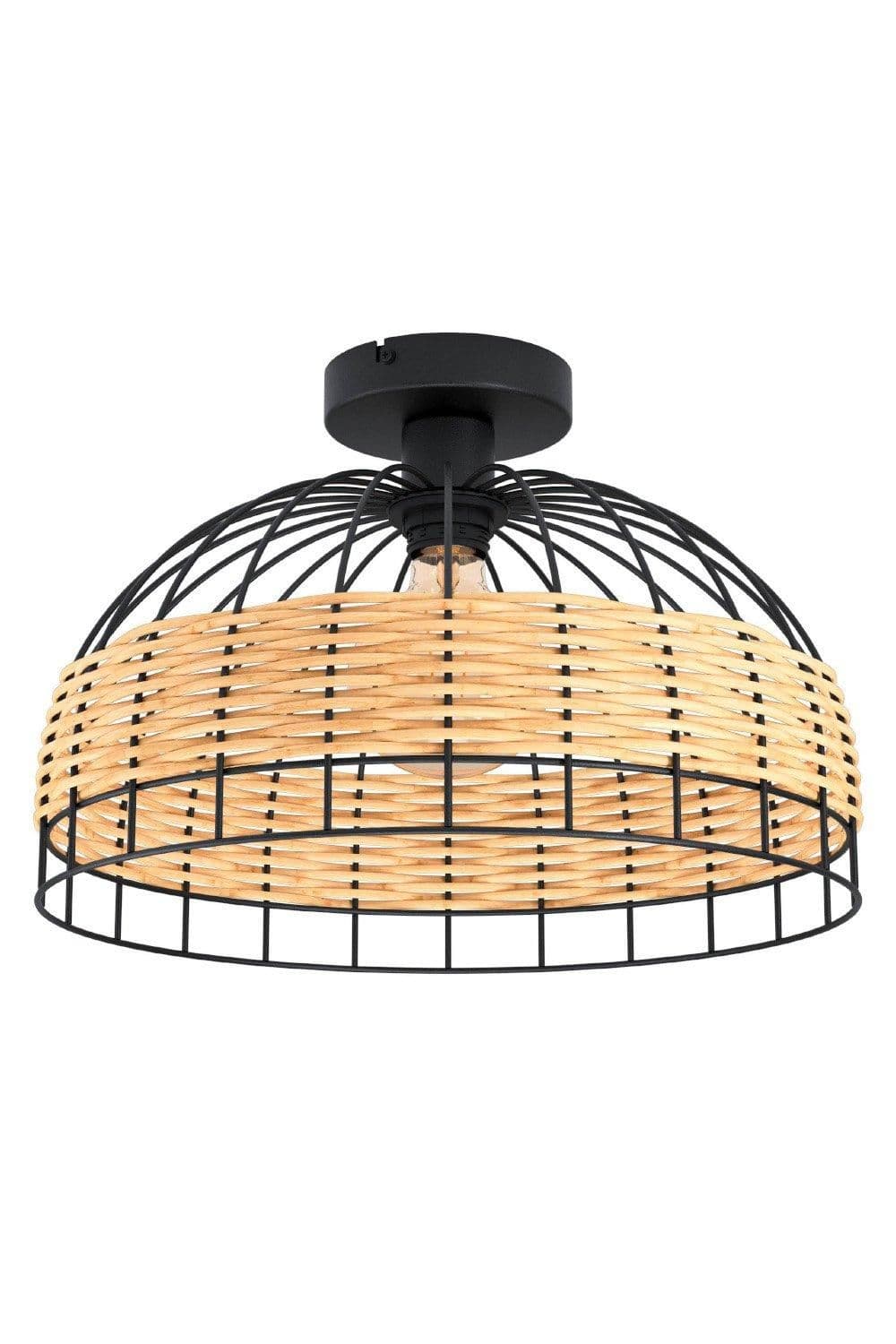 Anwick Metal Wicker 1 Light Flush Ceiling Fitting