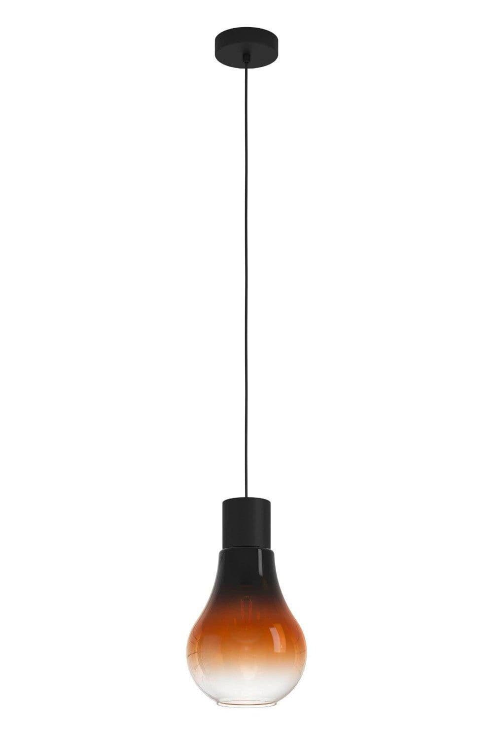 Chasely Amber Glass Single Electrified Pendant
