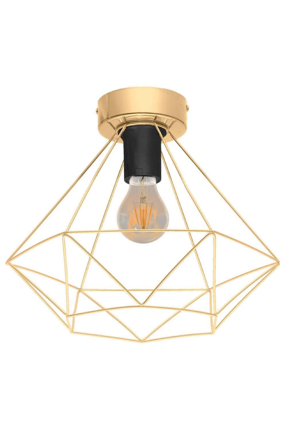 Tarbes Brushed Brass Metal Flush Ceiling Fitting