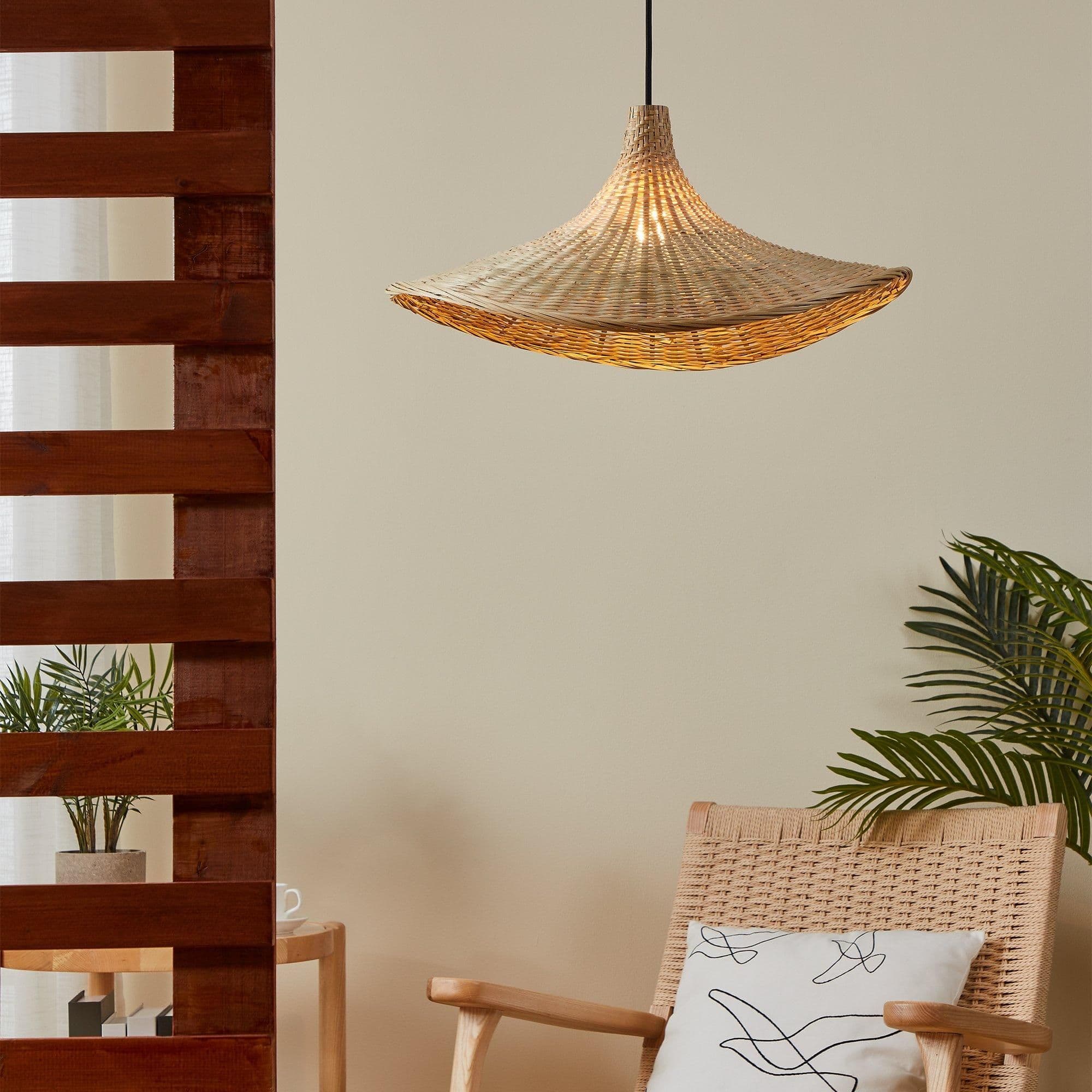 Haxey Wicker Contemporary Pendant Light