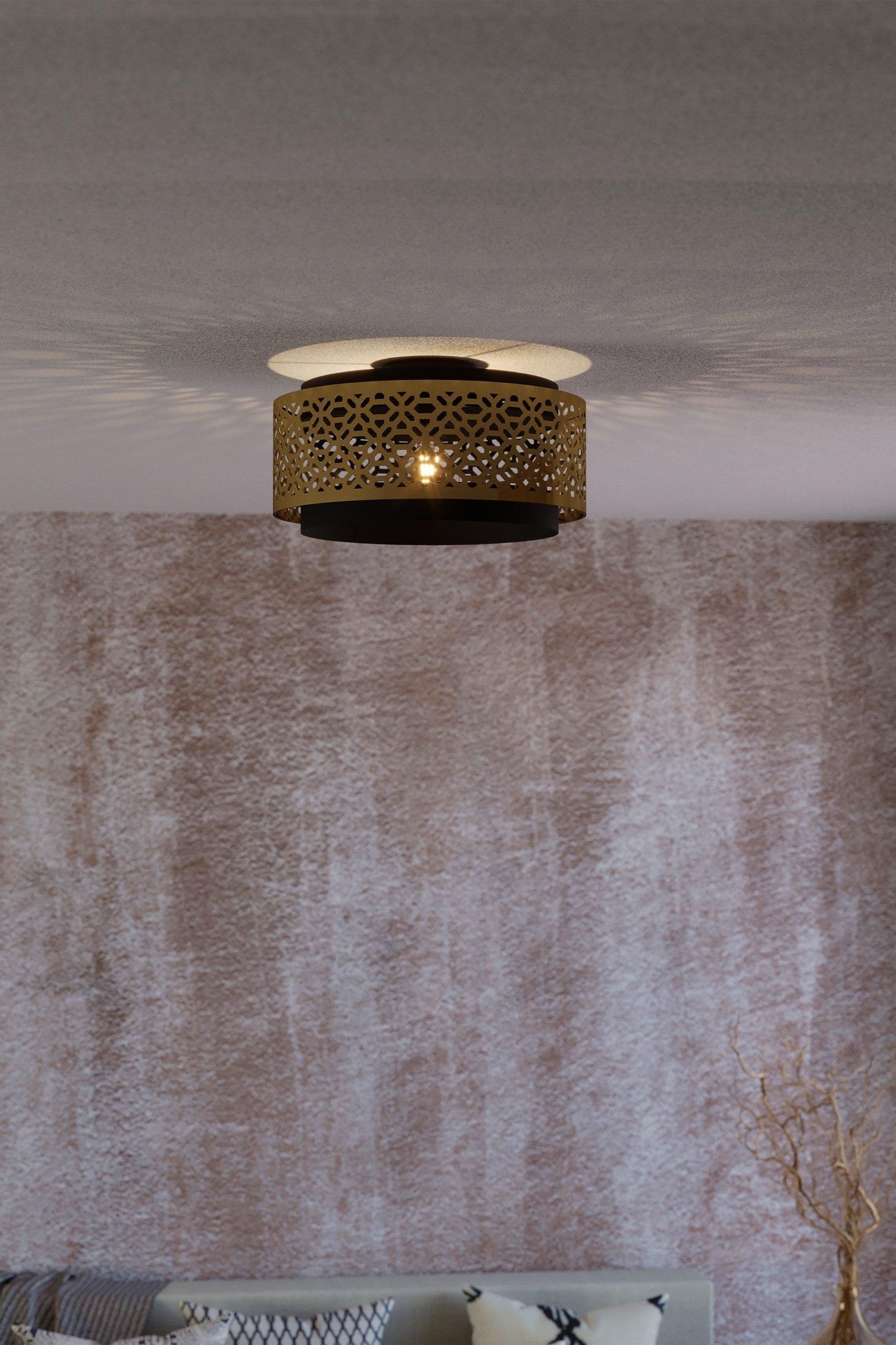 Sandbach Black Gold Decorative Ceiling Light