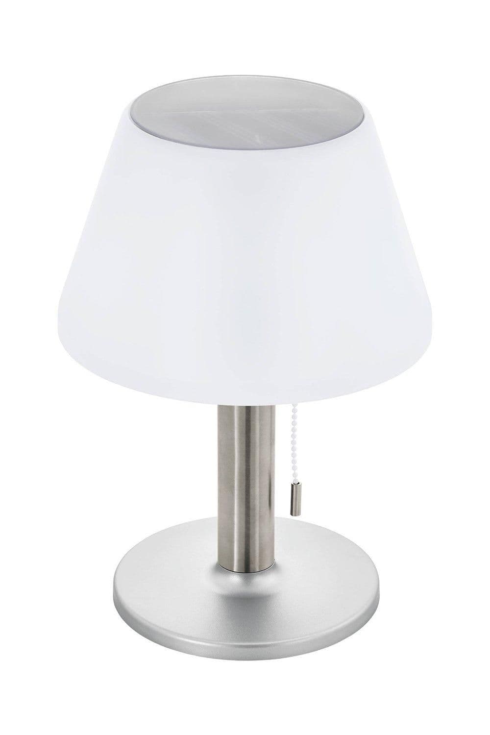 Solar Powered LED Silver Table Lamp