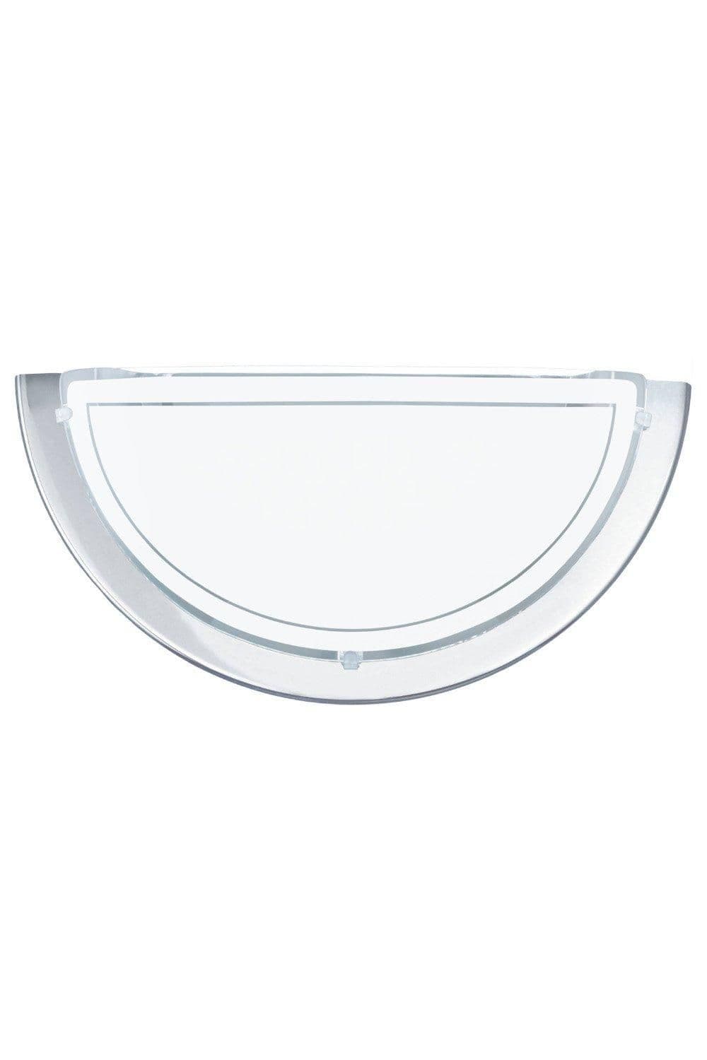 Planet 1 Chrome Metal Glass Semi Sphere Flush Wall Light