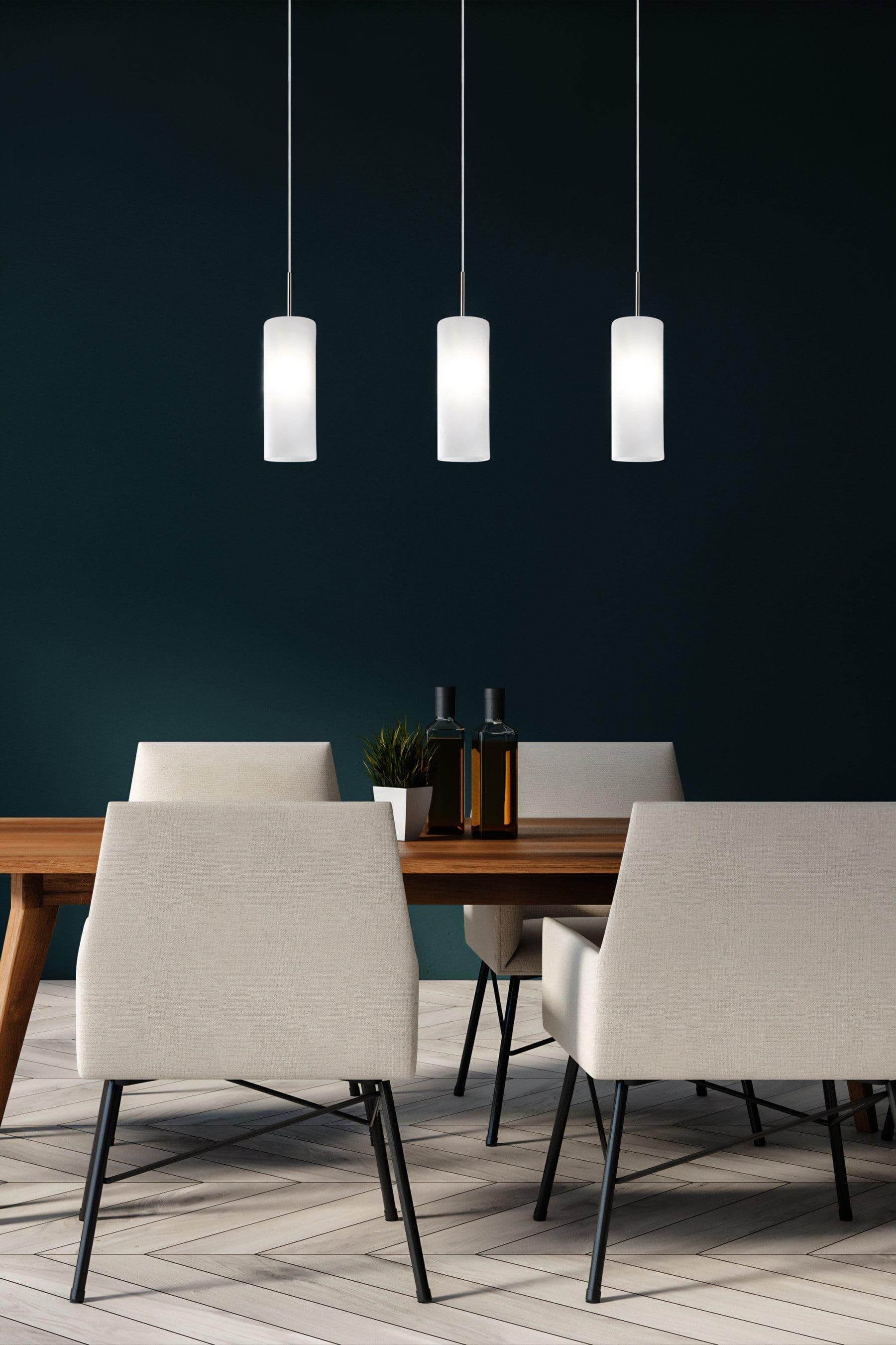 Troy 3 Satin Glass Pendant Light