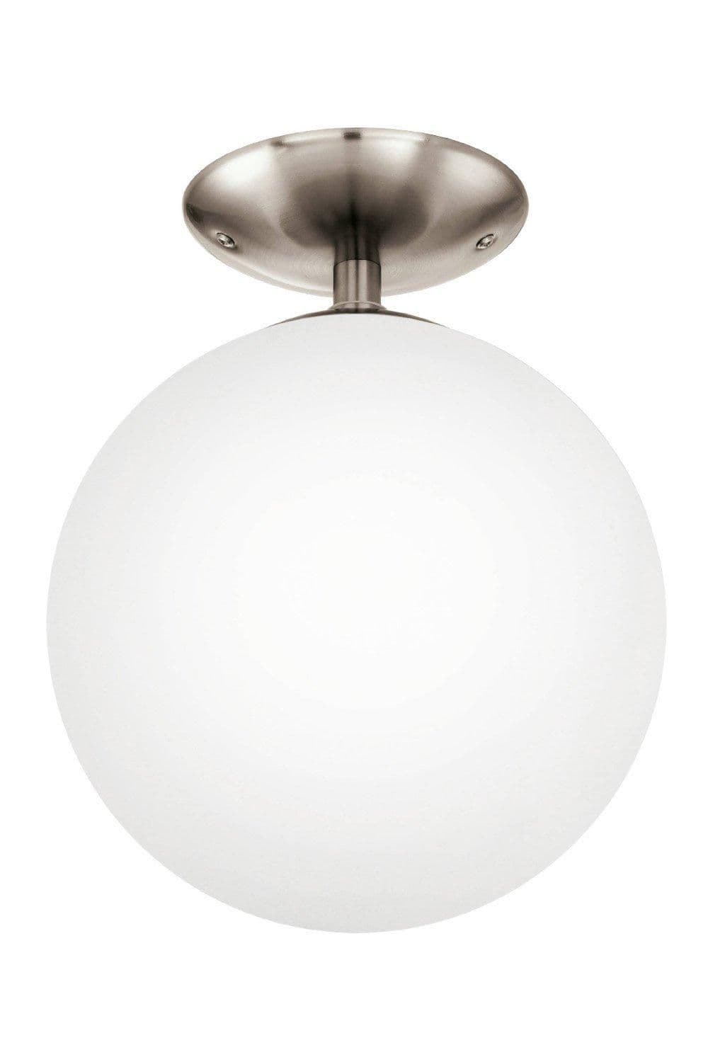 Rondo Satin Nickel Glass Metal Ceiling Light