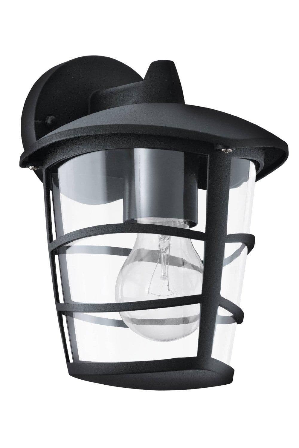 Aloria Clear Metal Glass IP44 Outdoor Wall Light