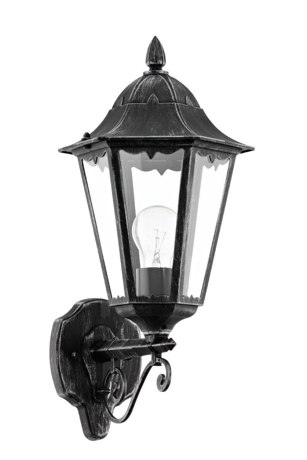 Navedo Clear Metal Glass IP44 Outdoor Wall Light