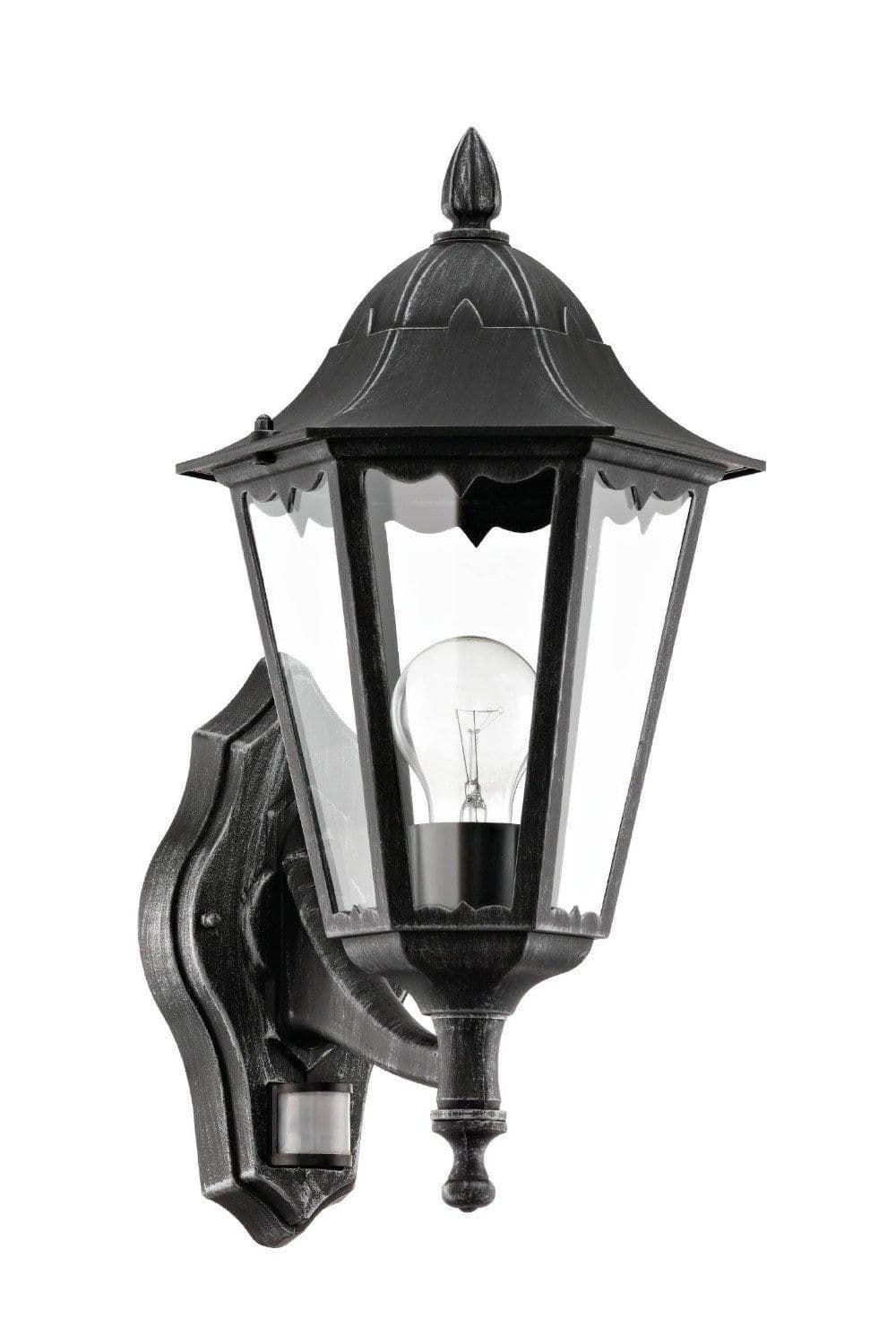 Navedo Clear Metal Glass IP44 Outdoor Wall Light