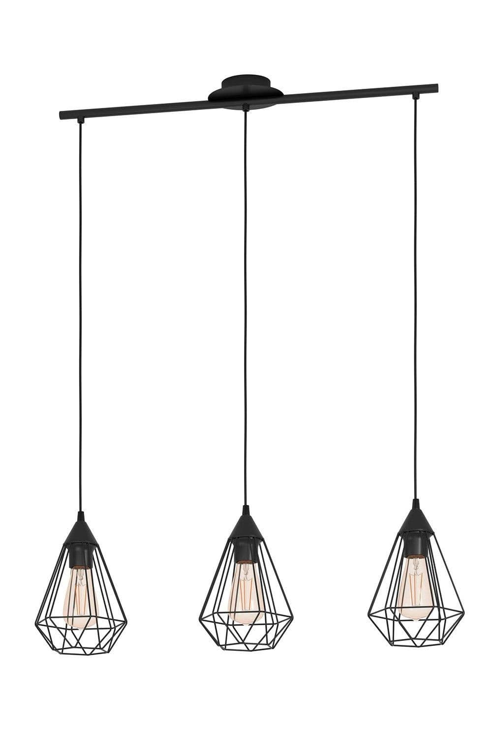 Tarbes Steel Wireframe 3 light Pendant
