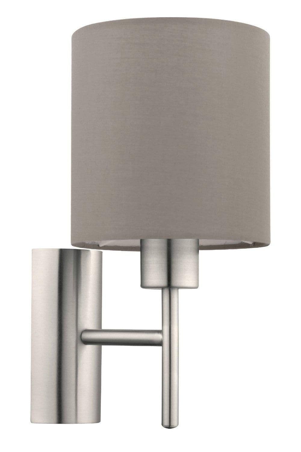 Pasteri Satin Nickel Metal Fabric Wall Light