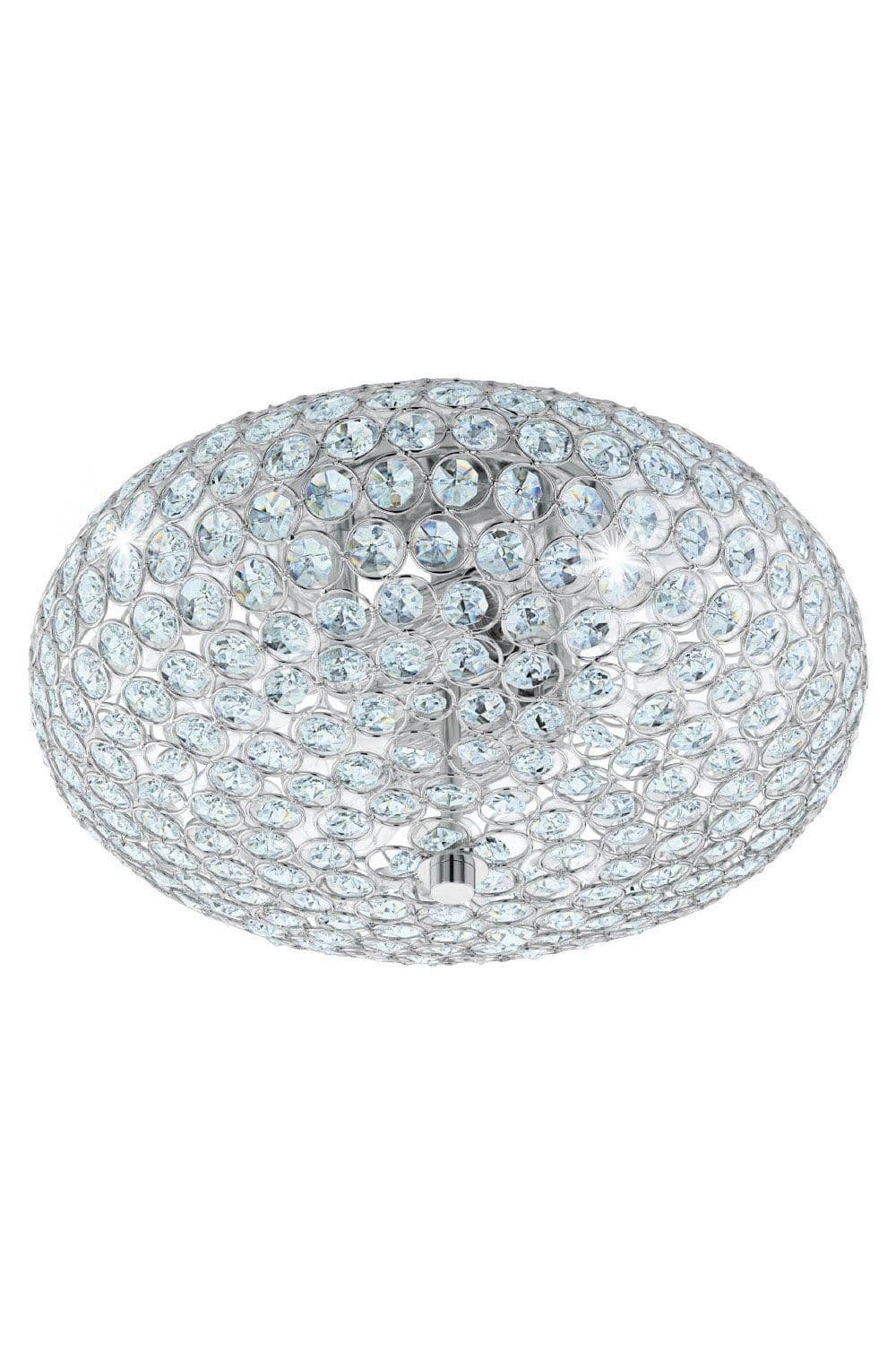 Clemente Metal Crystal Flush Ceiling Fitting