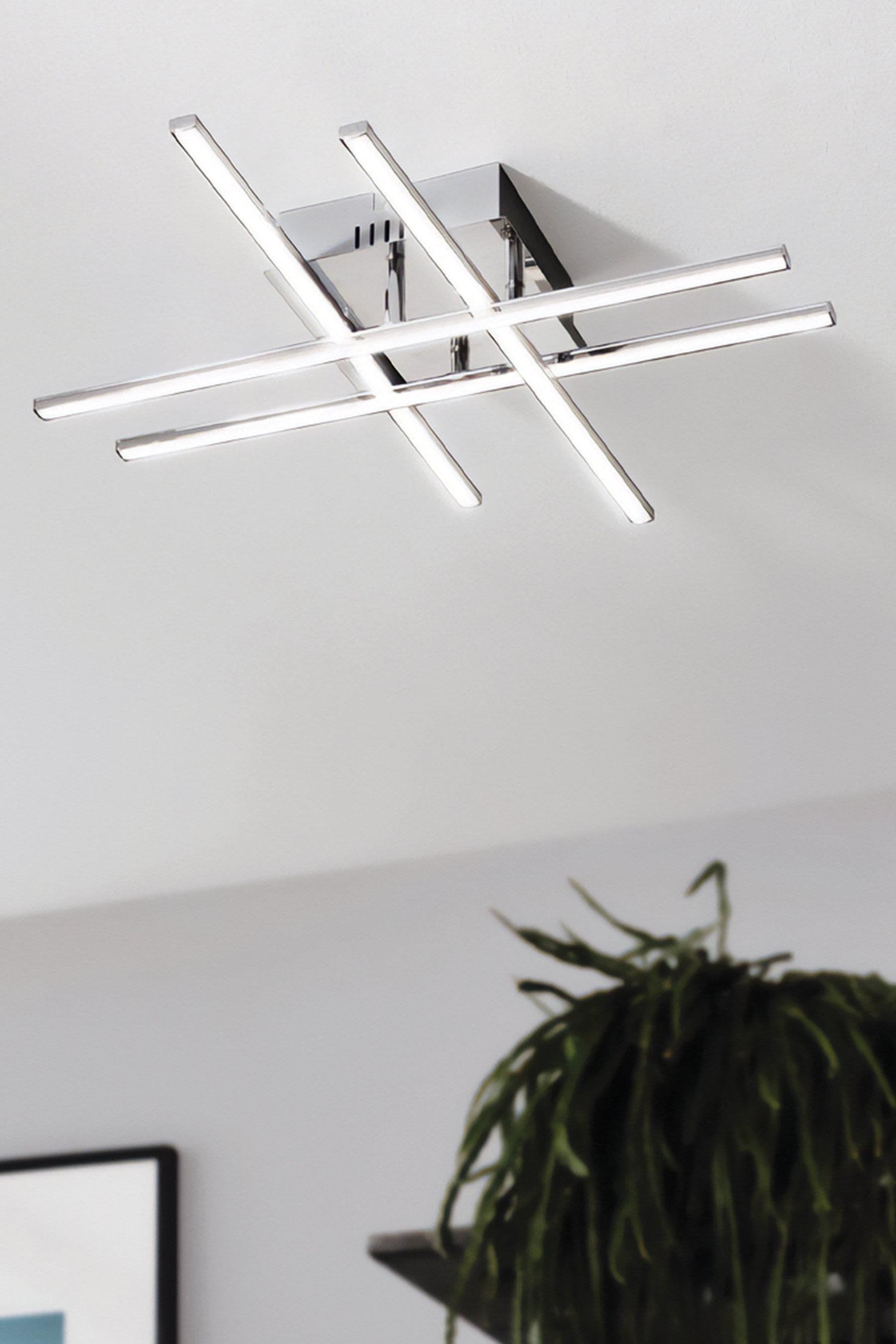 Lasana 1 LED Contemporary Flush Chrome Ceiling Light