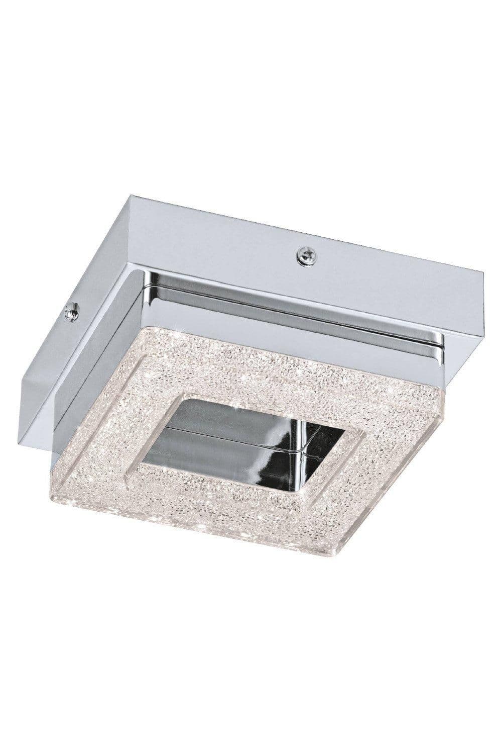Fradelo Chrome Clear Crystal Effect Metal Flush Ceiling Light