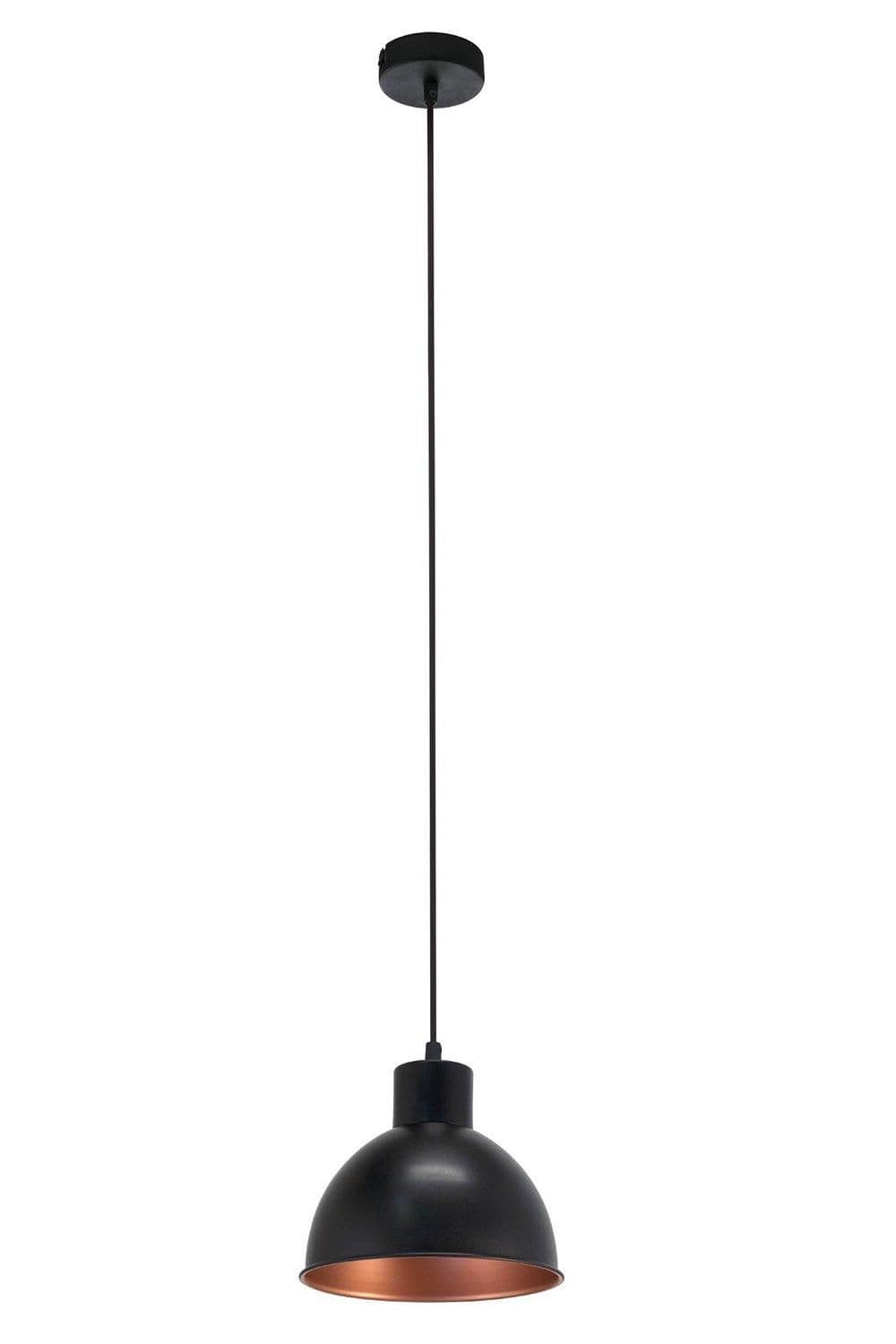 Truro 1 Black Copper Domed Pendant Light