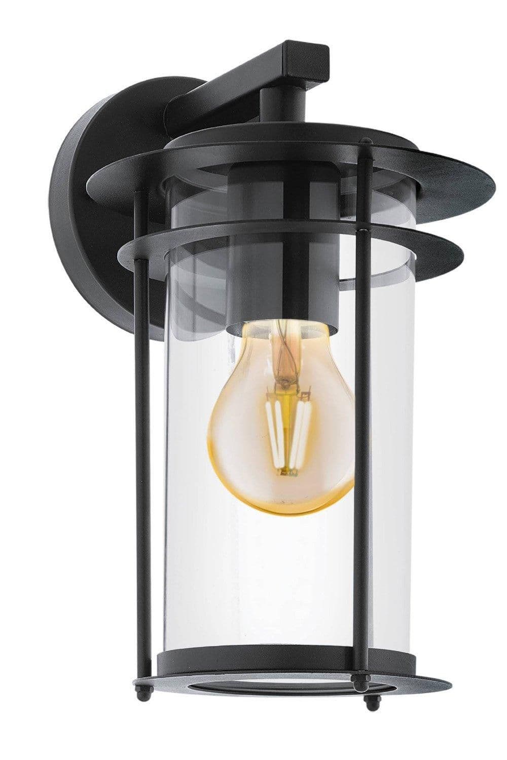 Valdeo Clear Metal Glass IP44 Outdoor Wall Light