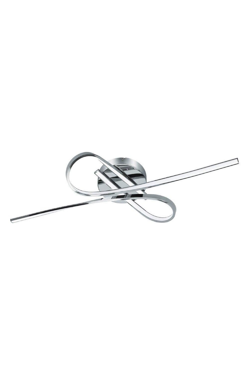 Selvina Chrome Metal Integrated LED Flush Ceiling Fitting 70cm L