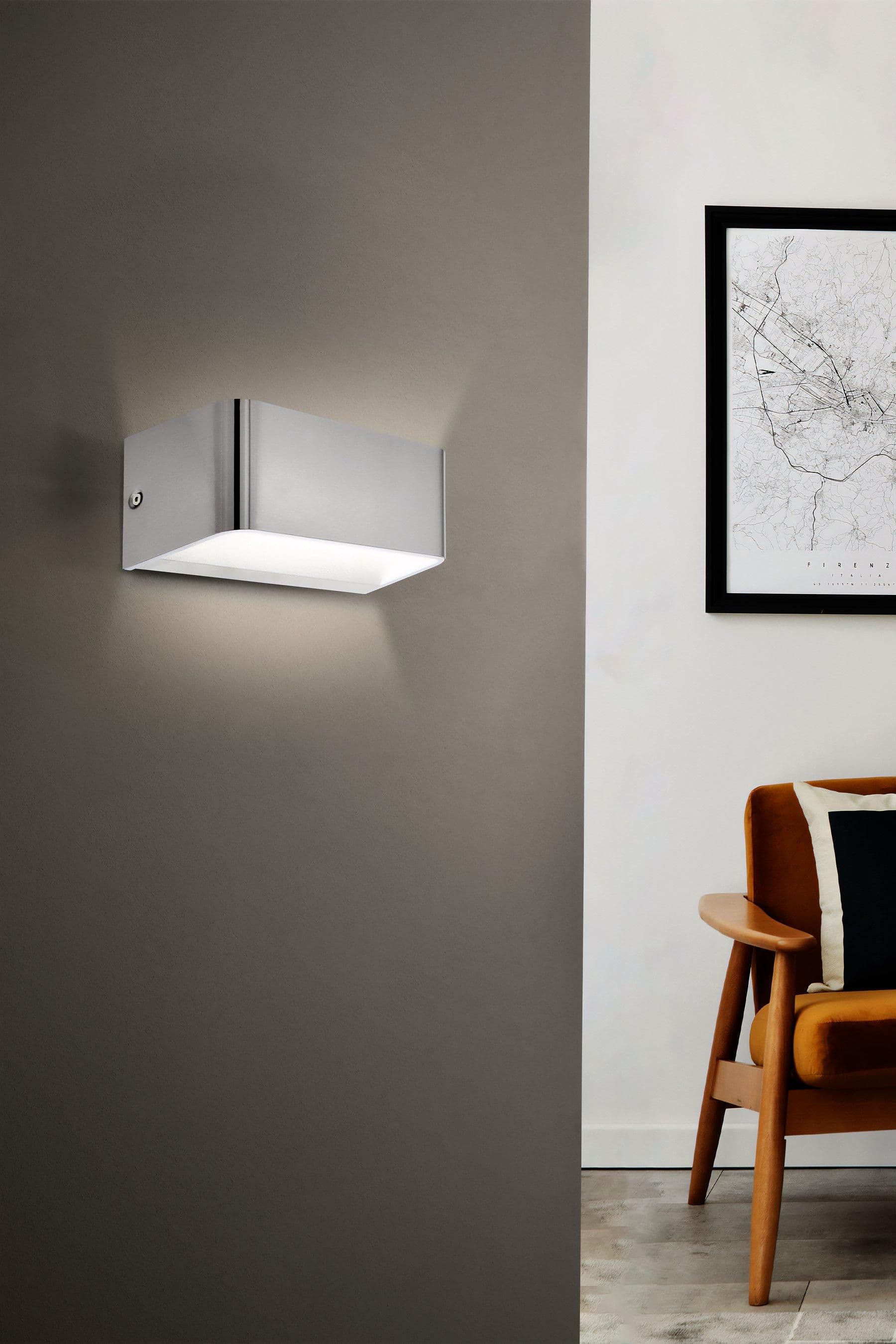 Sania 4 LED Satin Nickel Cube Aluminium Wall Light