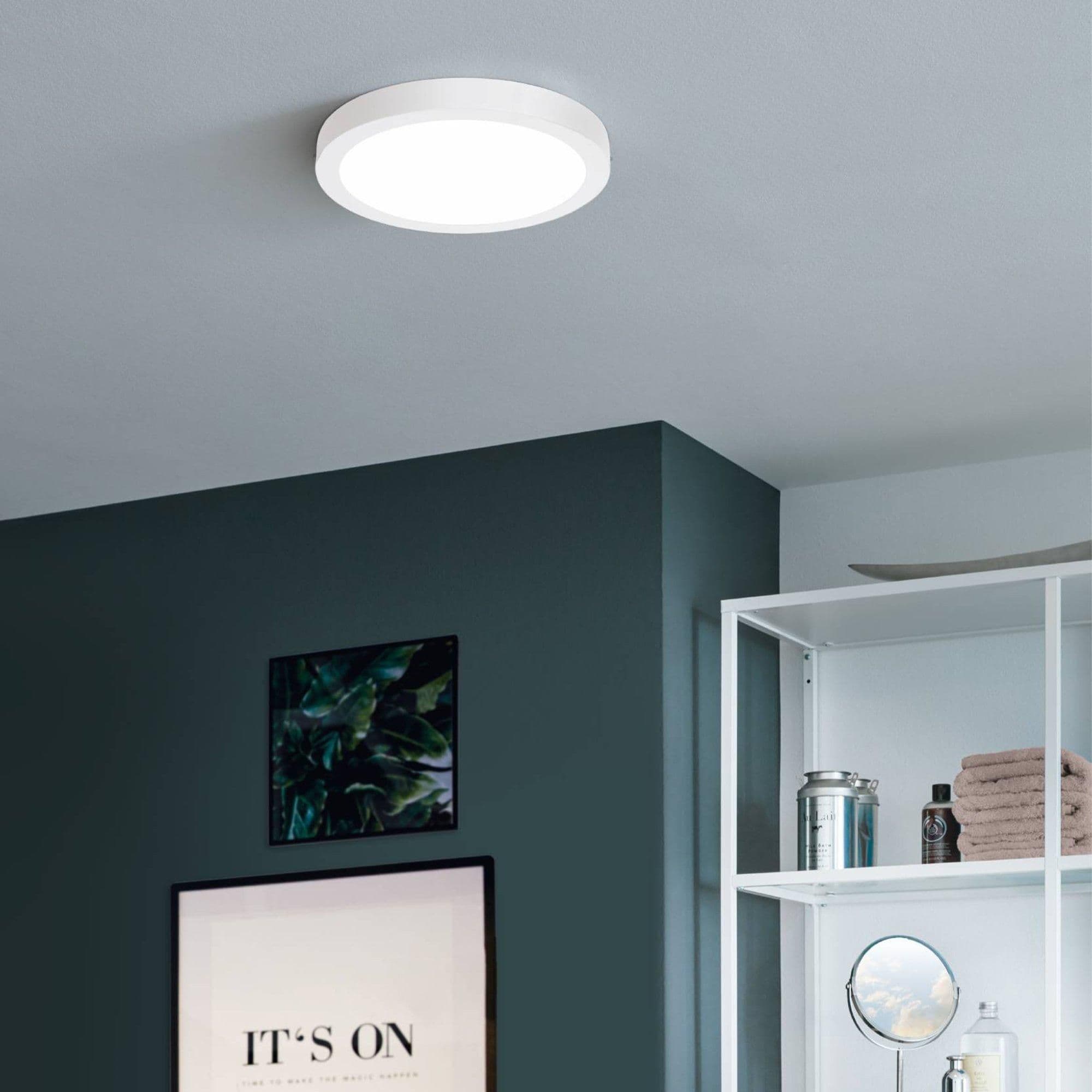 Fueva Z Round Steel Smart Control Changing LED Ceiling Light 28.5cm