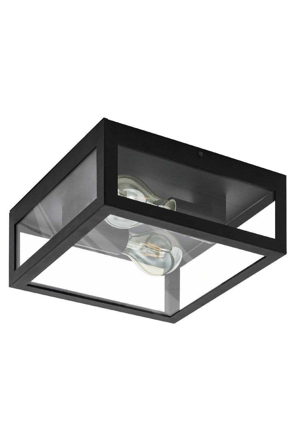 Amezola Clear Metal Glass IP44 Bathroom or Outdoor Wall or Ceiling Light
