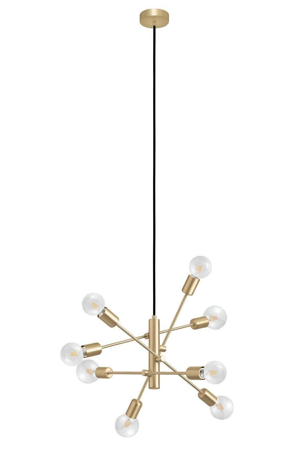 Gradoli 1 Brushed Brass Starburst Pendant Light