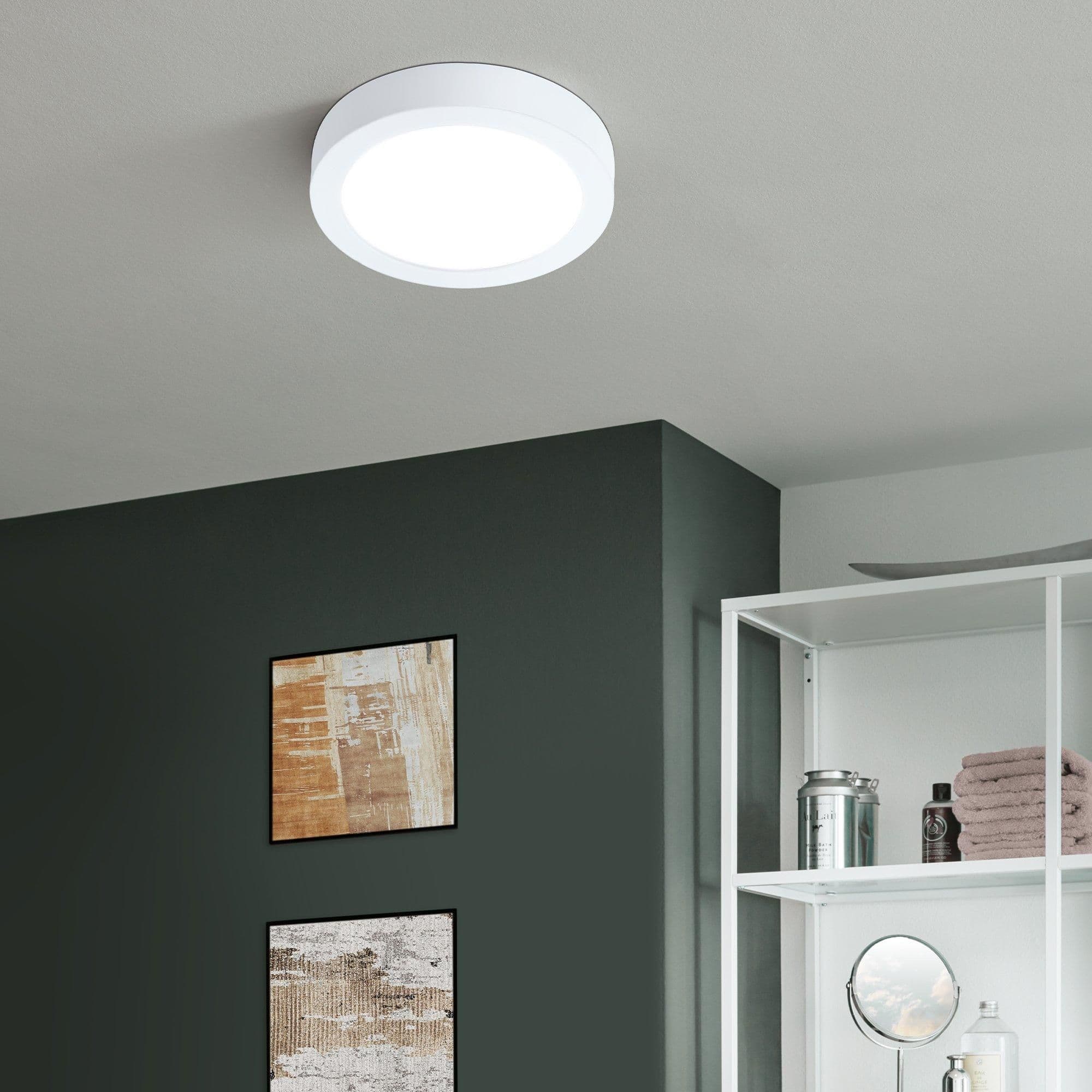 Fueva Z Round Steel Smart Control Changing LED Ceiling Light 21cm